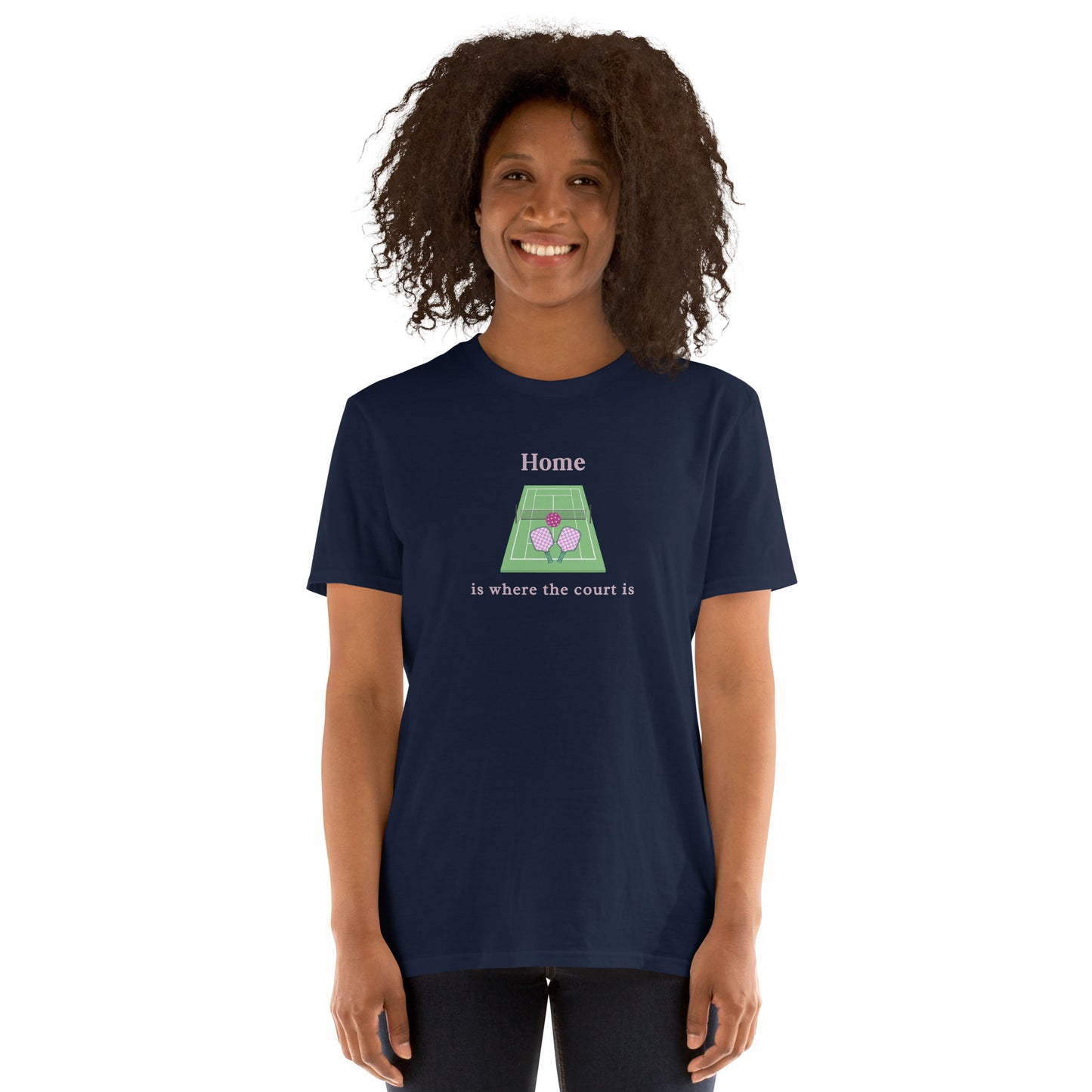 Home is Where the Court Is Pickleball Female Design Unisex Tee by EraofInk
