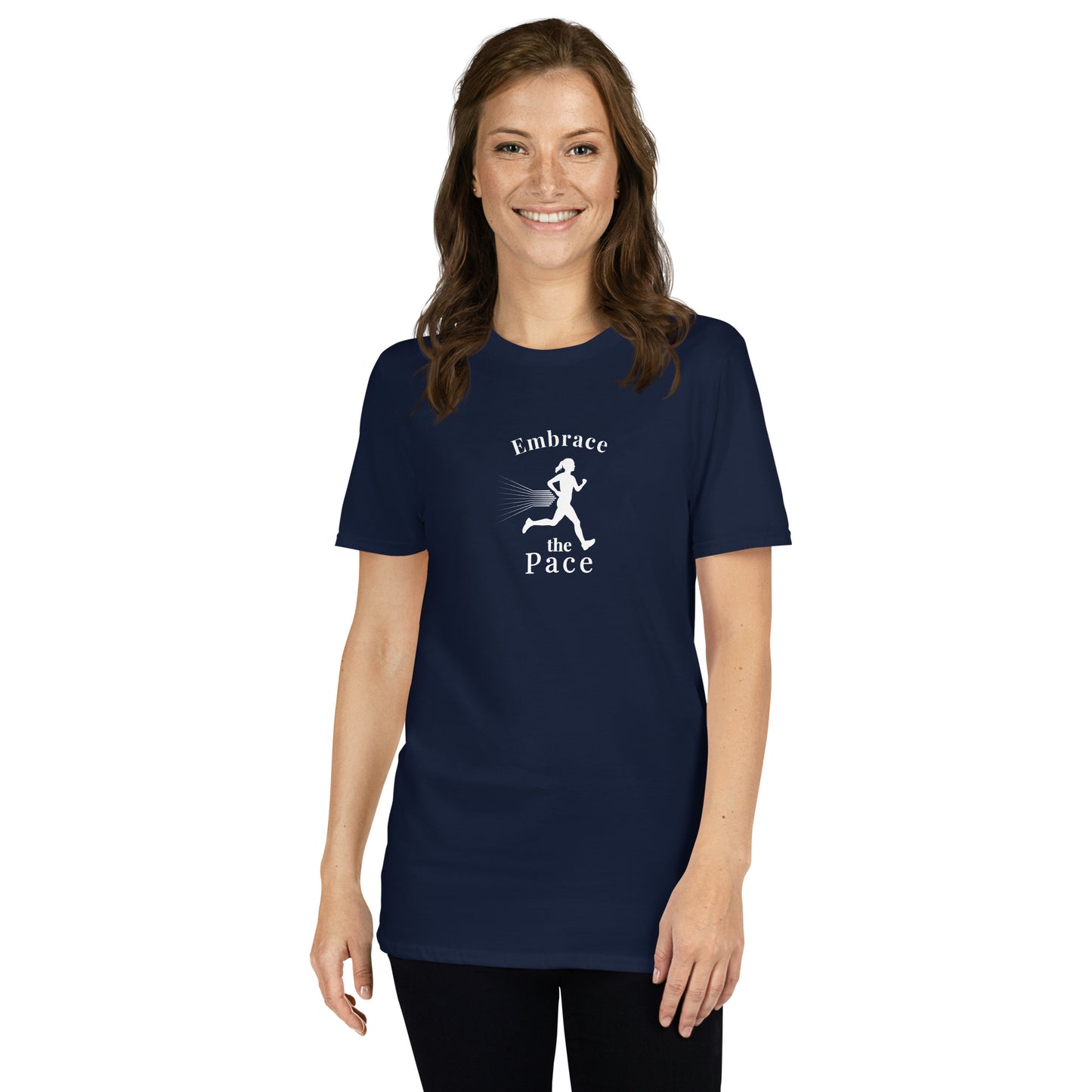 Embrace the Pace Female Runner Unisex Tee by EraofInk