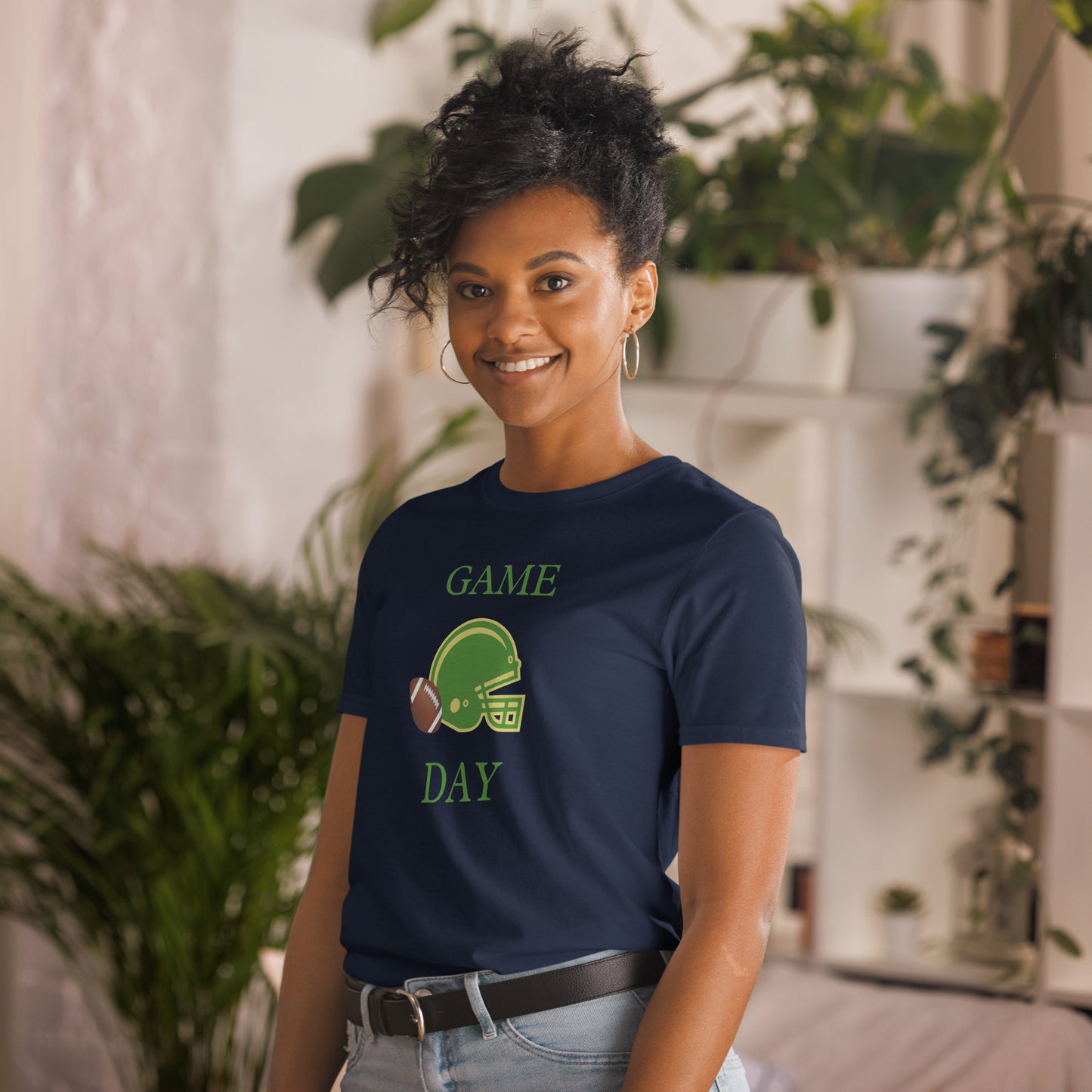 Game Day Football Unisex Tee Cheer for Green & Gold by EraofInk