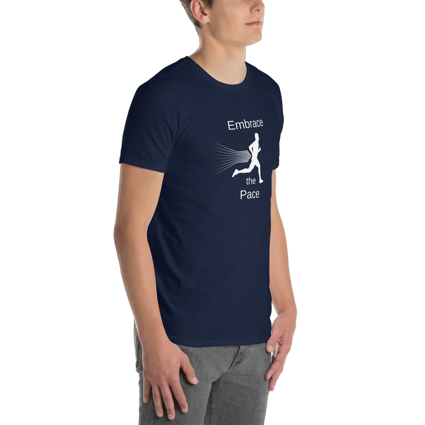 Embrace the Pace Male Runner Unisex Tee by EraofInk