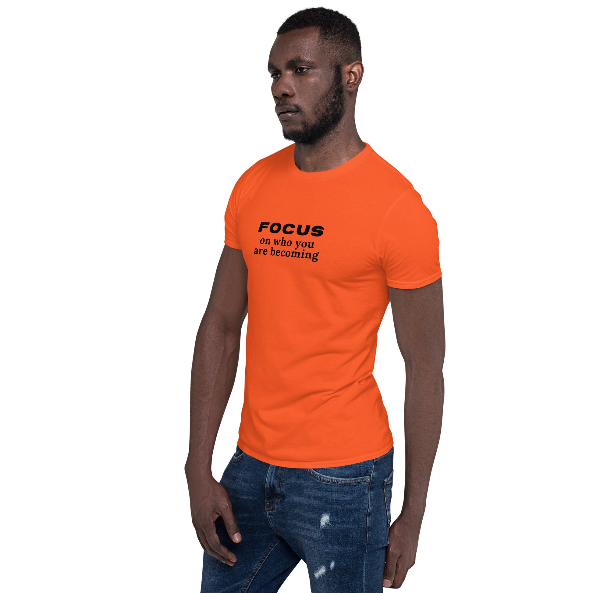 Words of Encouragment Focus on Who You Are Becoming Unisex Tee by Eraofink