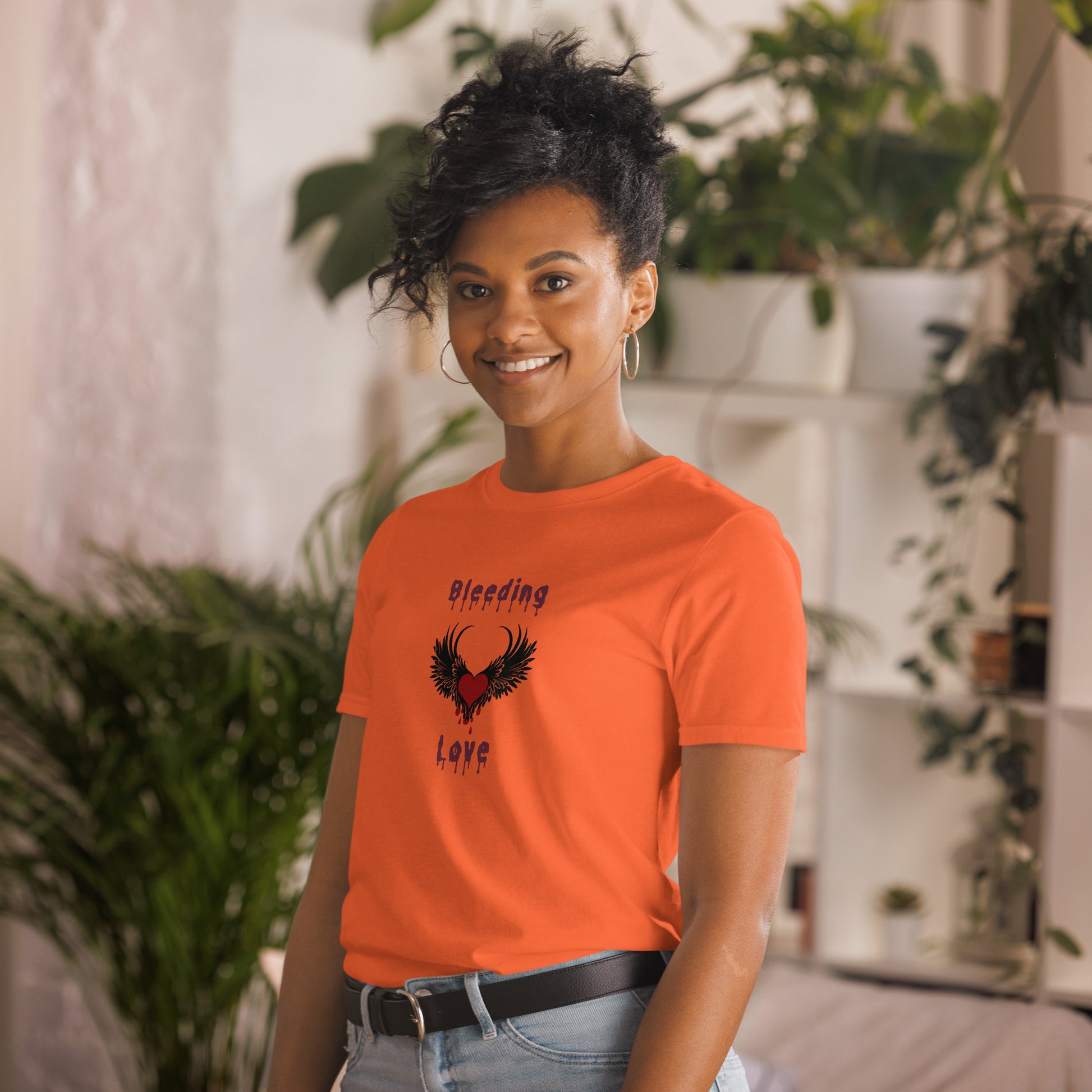 Bleeding Love Dark Angel Wings Heart Bleeding Unisex Tee by EraofInk