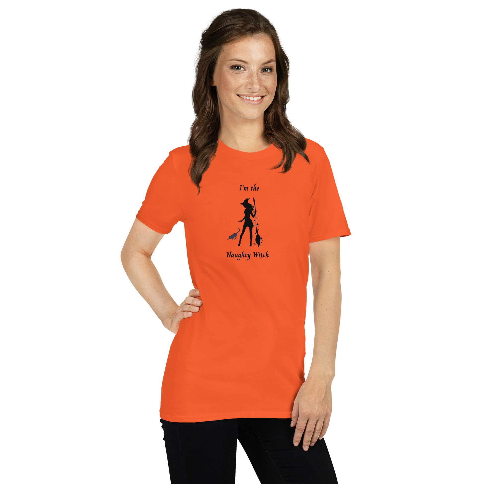 Naughty Witch Halloween Unisex Tee by EraofInk