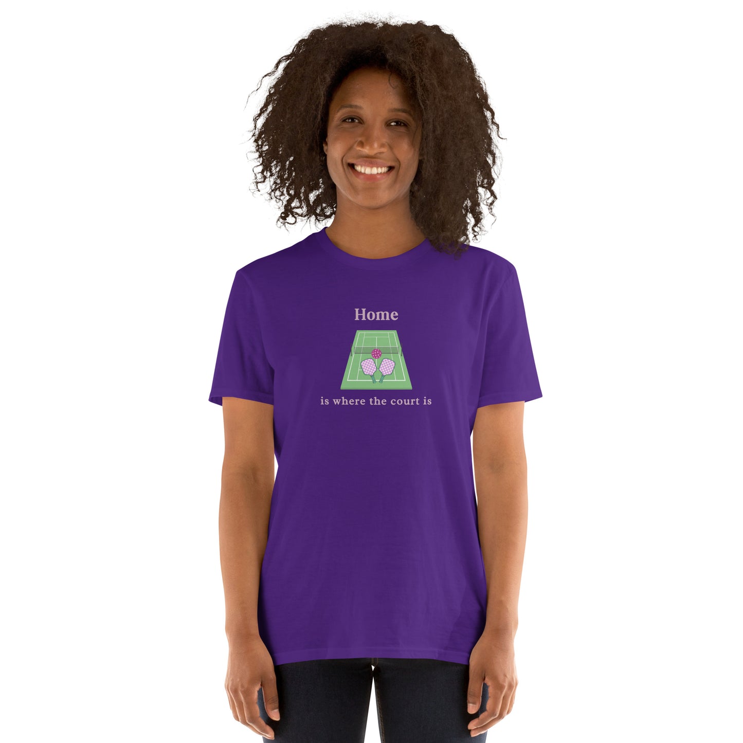 Home is Where the Court Is Pickleball Female Design Unisex Tee by EraofInk