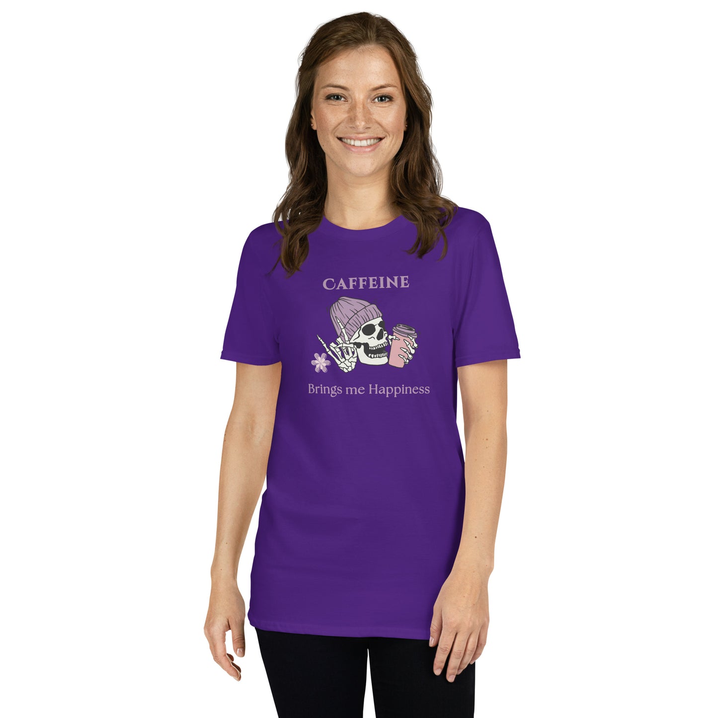 Caffeine Brings Me Happiness Unisex Tee by EraofInk