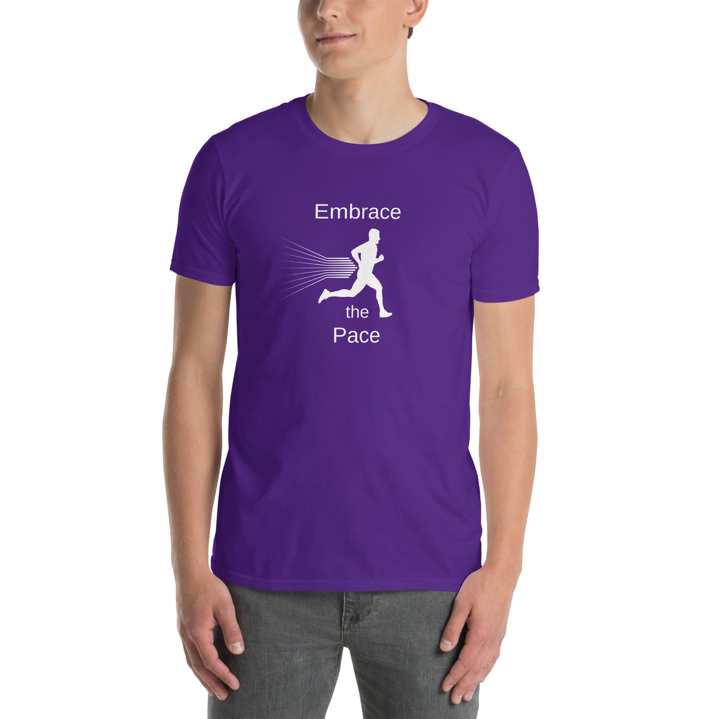 Embrace the Pace Male Runner Unisex Tee by EraofInk