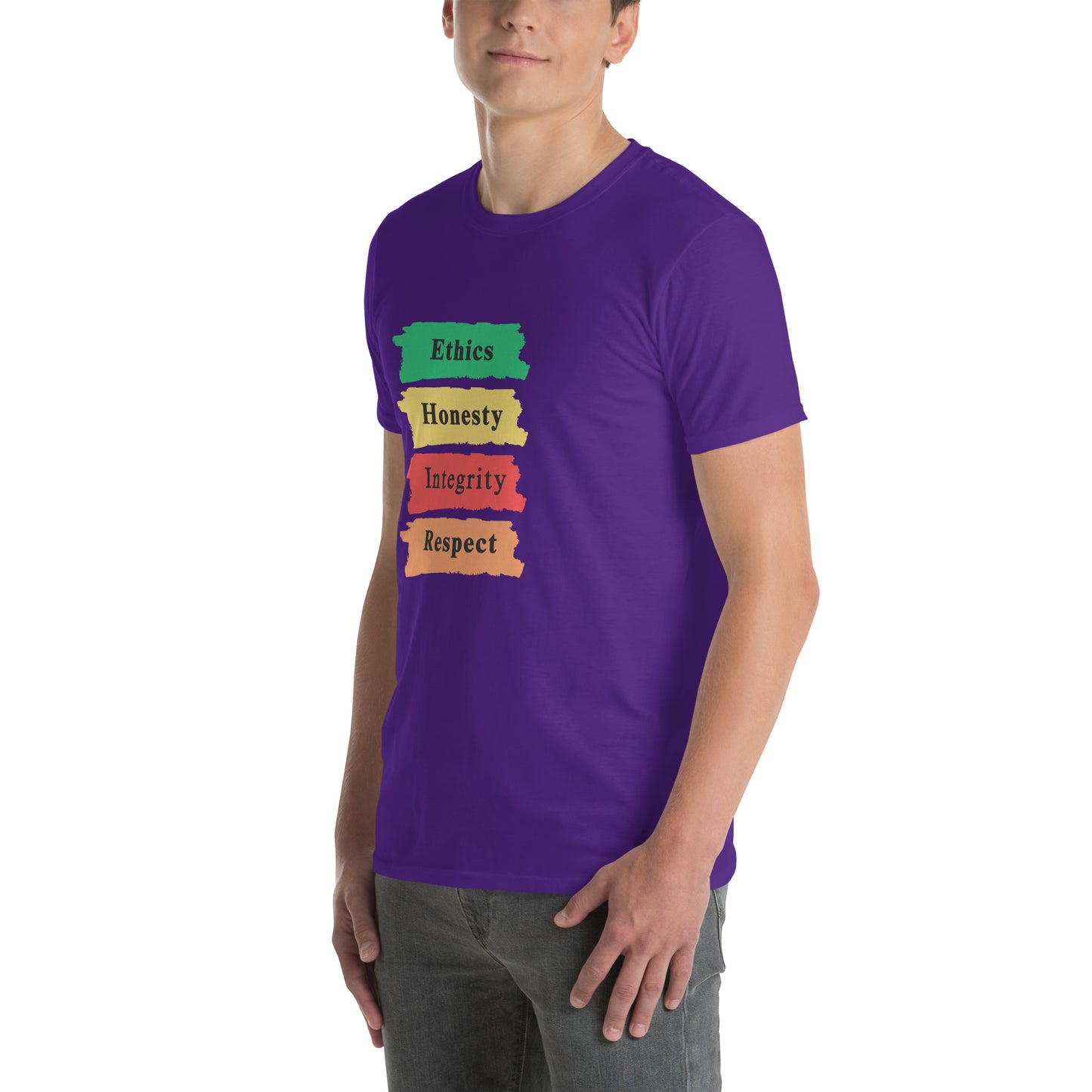 Ethics Honesty Integrity Respect Paint Strokes Unisex Tee by EraofInk