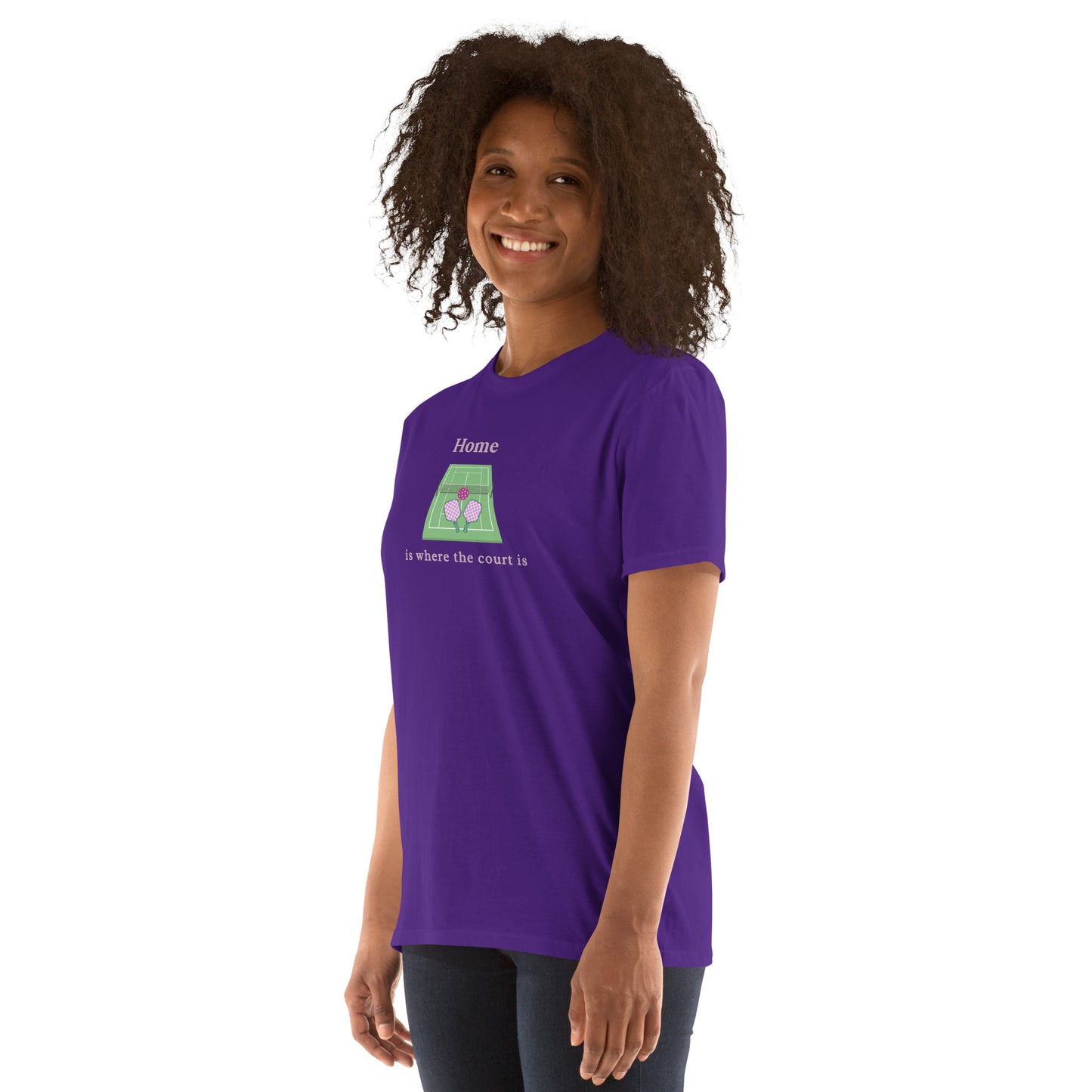 Home is Where the Court Is Pickleball Female Design Unisex Tee by EraofInk