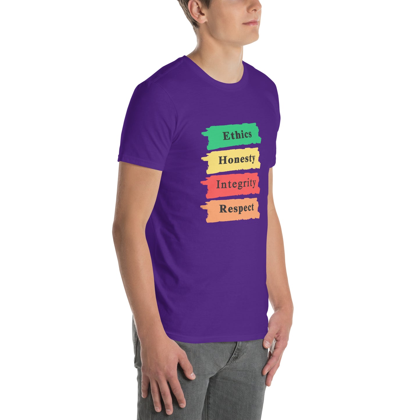 Ethics Honesty Integrity Respect Paint Strokes Unisex Tee by EraofInk