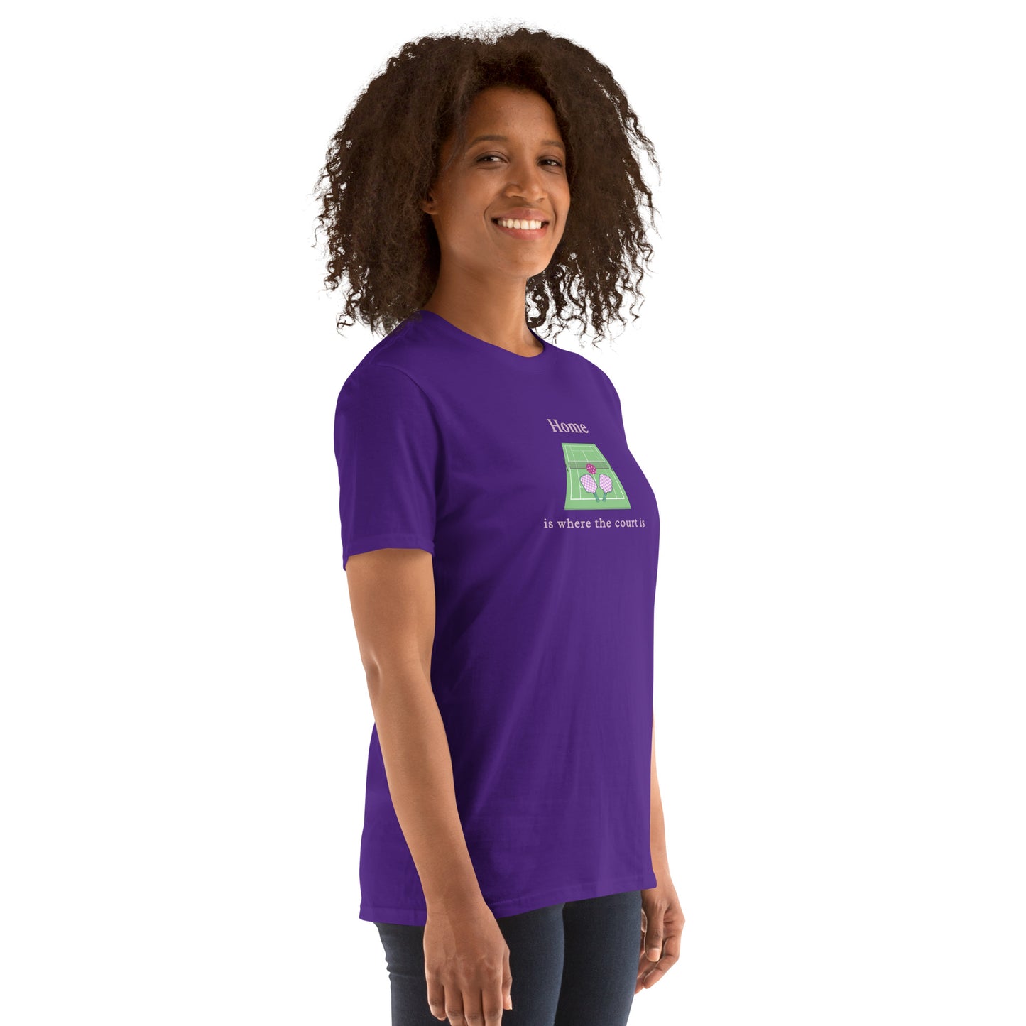 Home is Where the Court Is Pickleball Female Design Unisex Tee by EraofInk