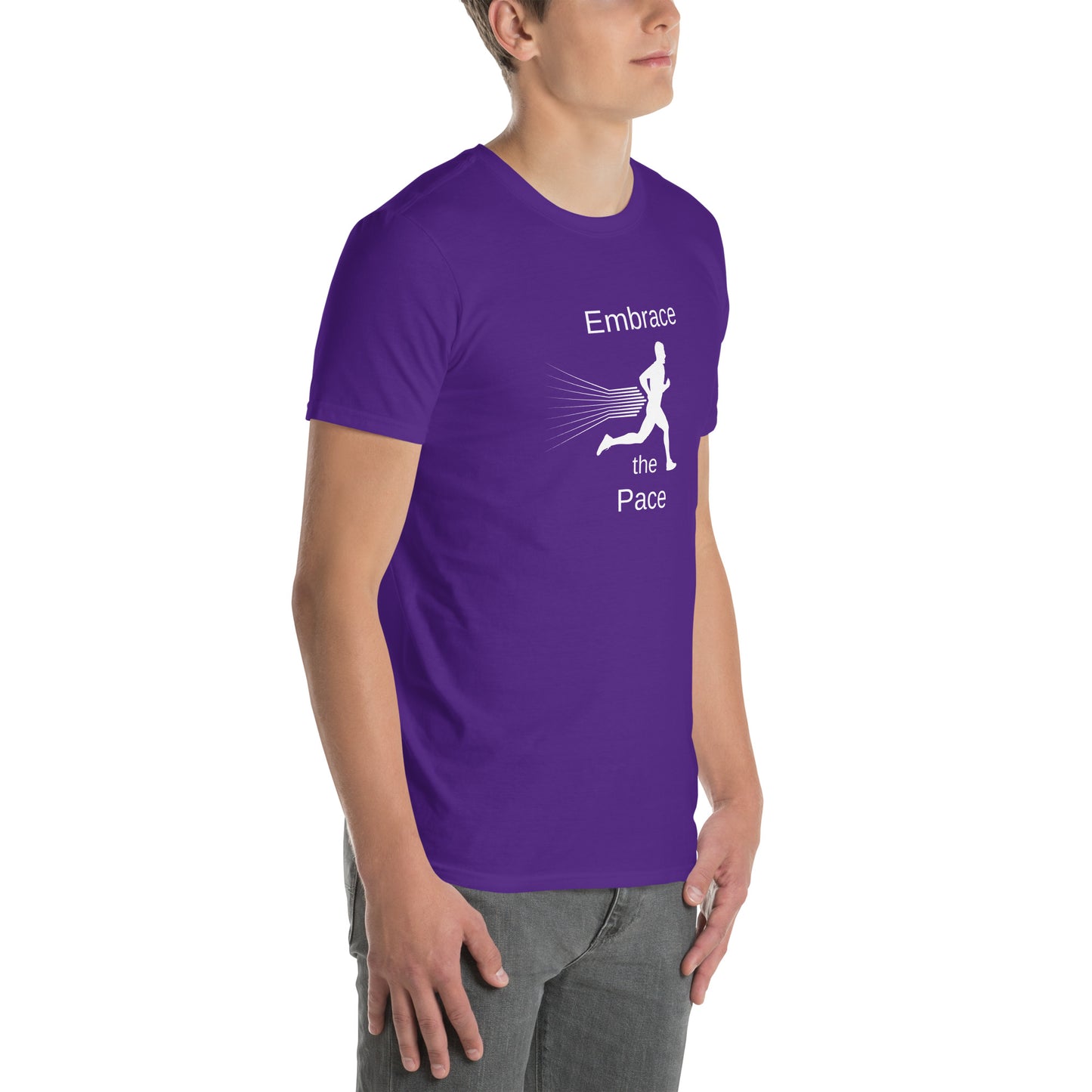 Embrace the Pace Male Runner Unisex Tee by EraofInk