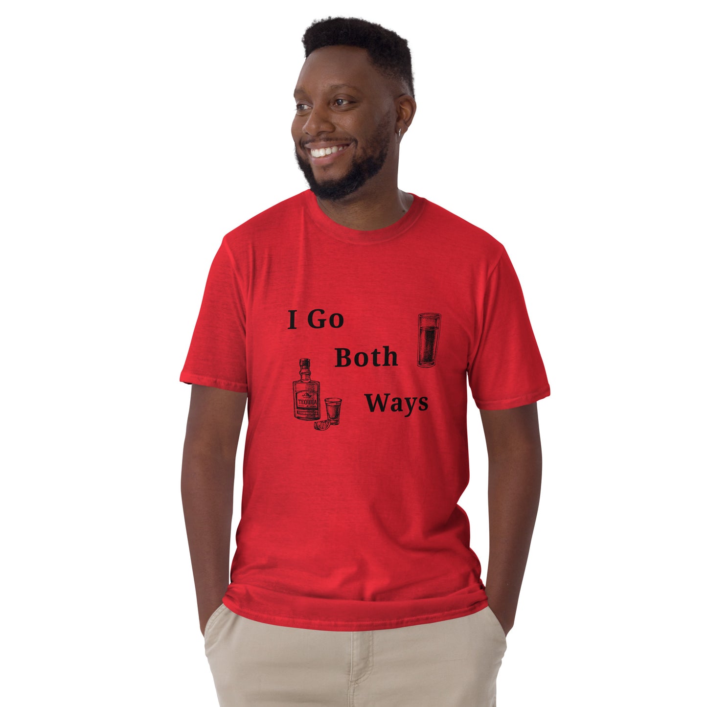 Bourbon and Beer Drinker Tee - I Go Both Ways by EraofInk