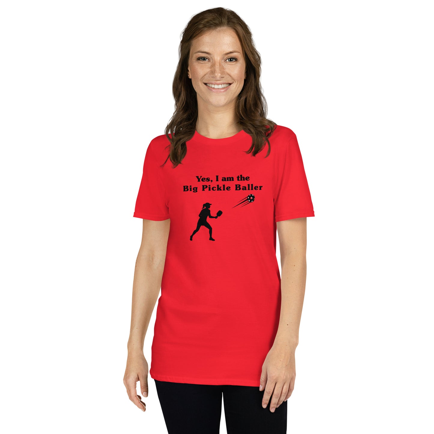 Yes, I am the Big Pickleballer Female Pickleball Unisex Tee by EraofInk