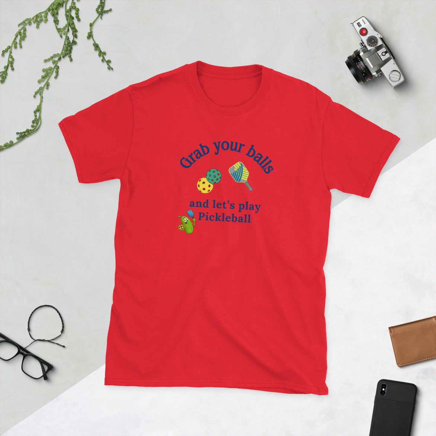 Grab Your Balls and Let's Play Pickleball Unisex Tee by EraofInk