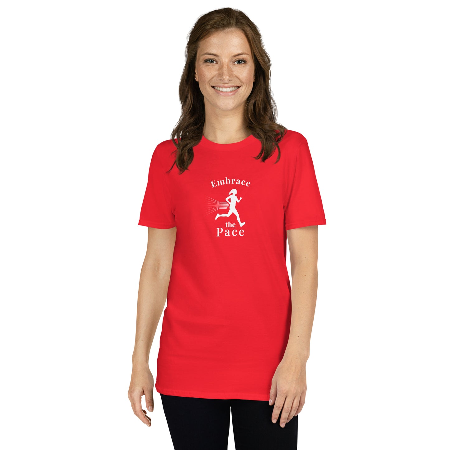 Embrace the Pace Female Runner Unisex Tee by EraofInk