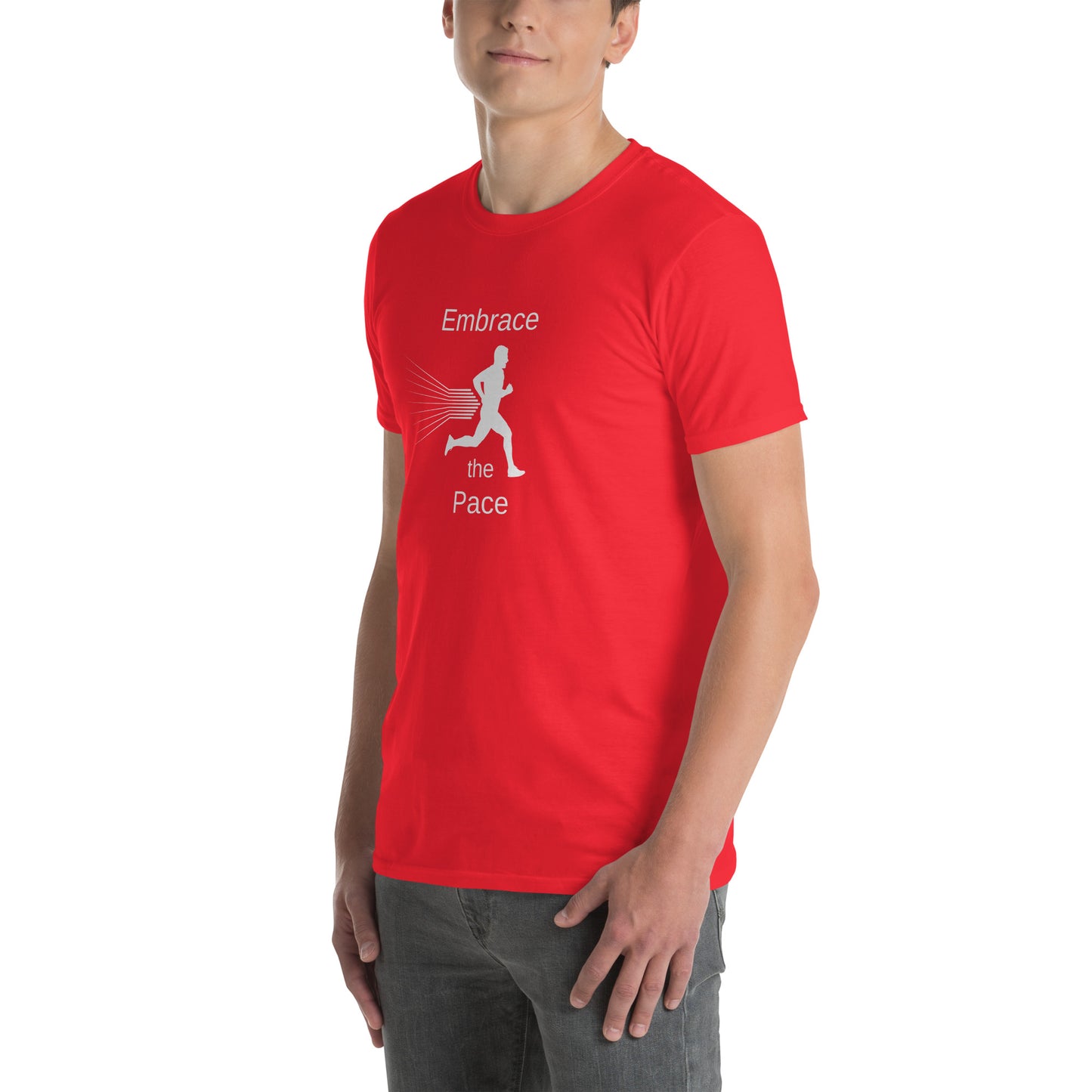 Embrace the Pace Male Runner Unisex Tee by EraofInk