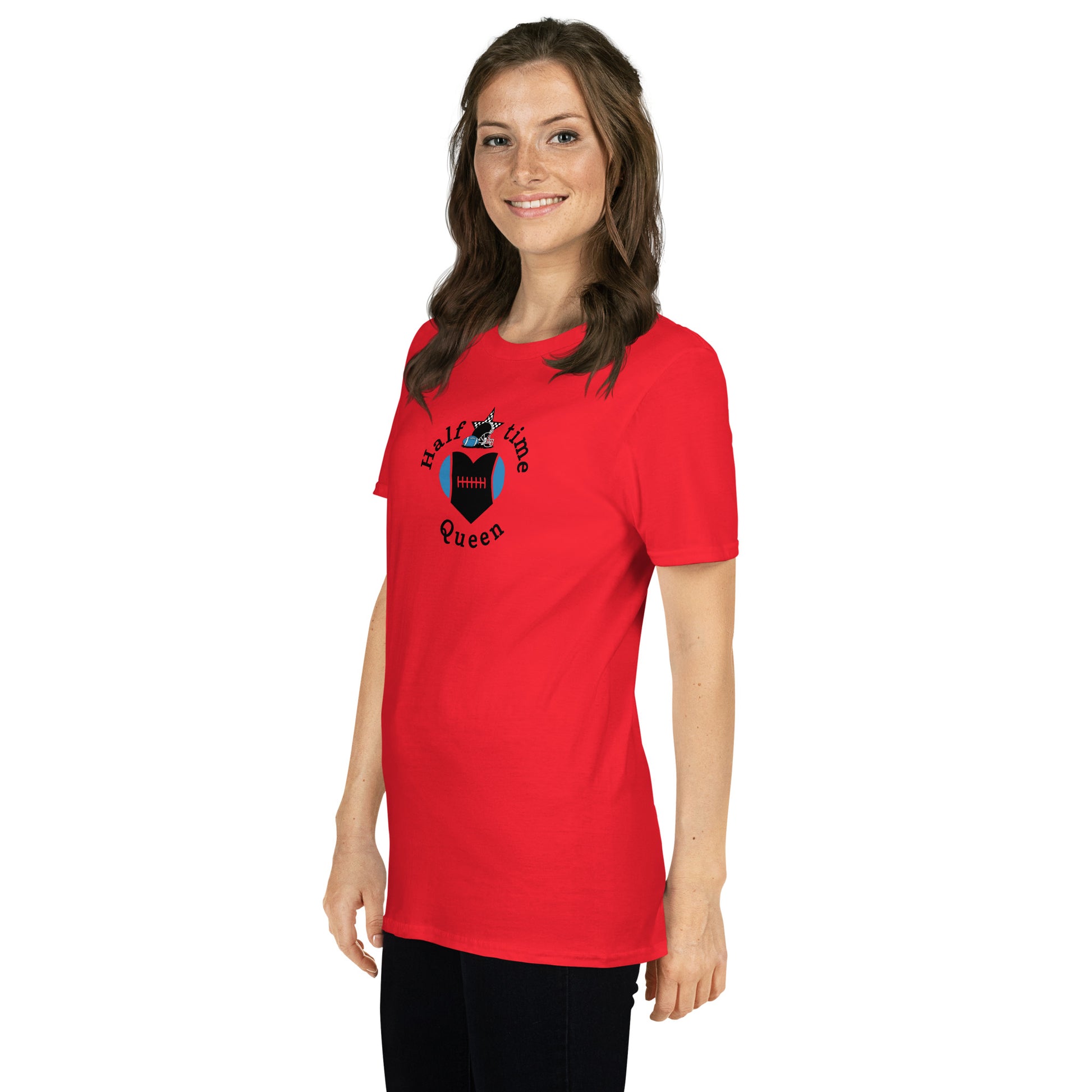 Halftime Queen Football Cheer for Navy & Sky Blue Unisex Tee by EraofInk