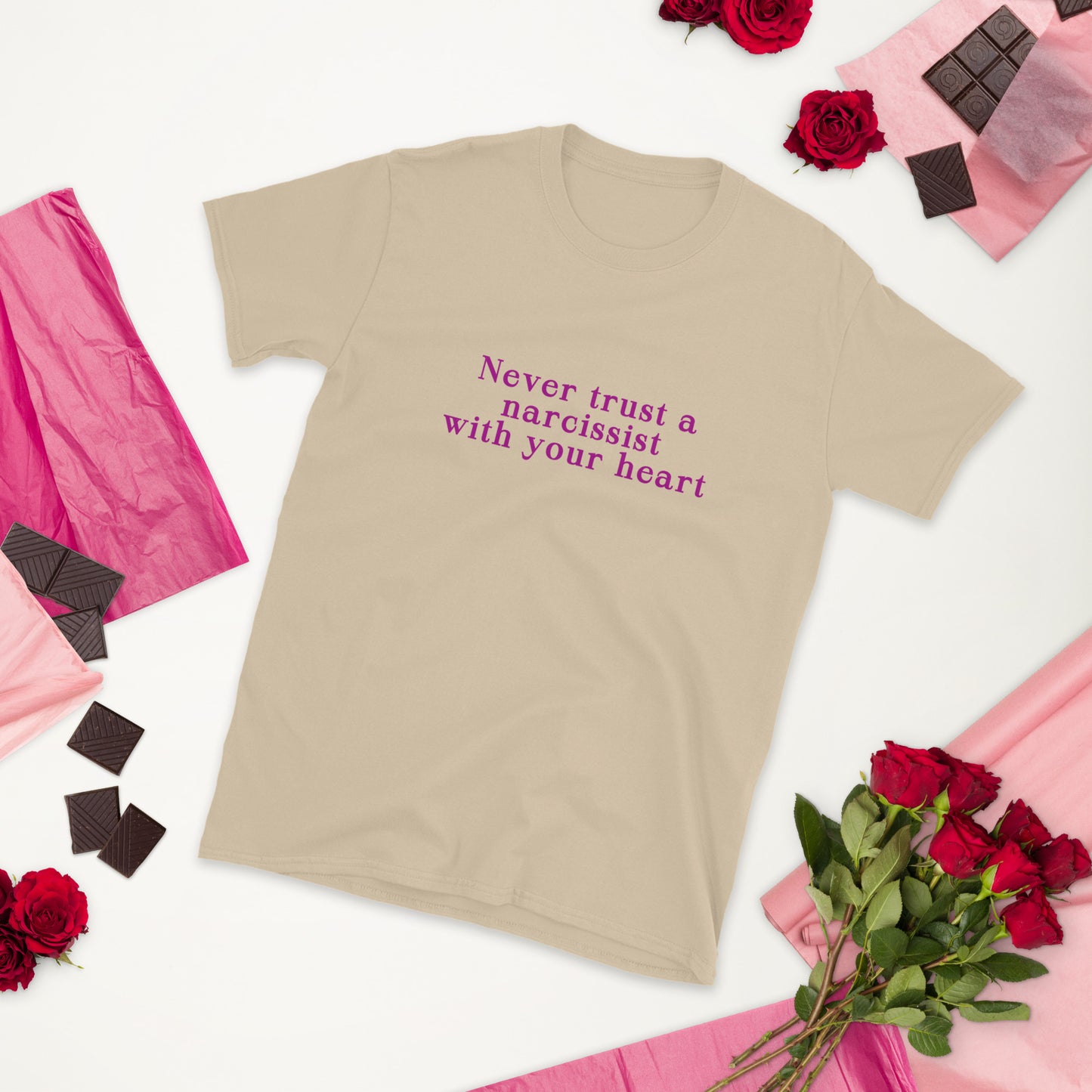 Never Trust a Narcissist with Your Heart Unisex Tee by EraofInk
