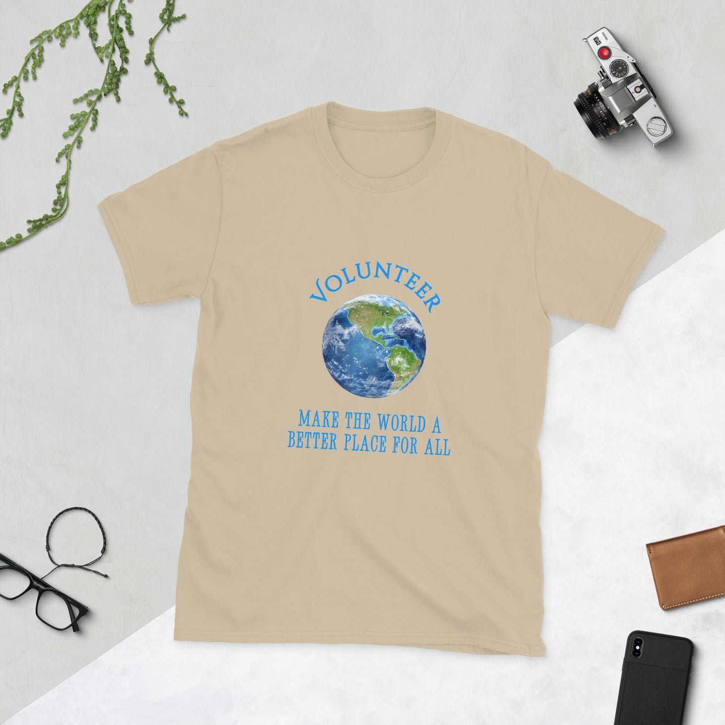 Volunteer Make the World a Better Place for All Unisex Tee by EraofInk