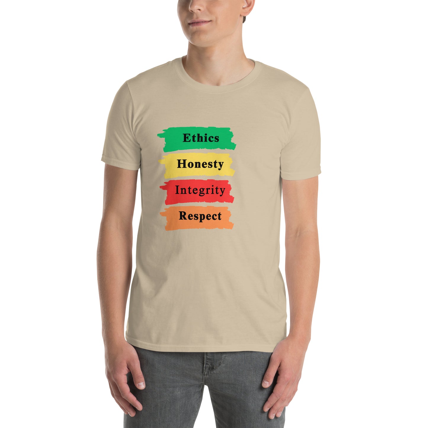 Ethics Honesty Integrity Respect Paint Strokes Unisex Tee by EraofInk
