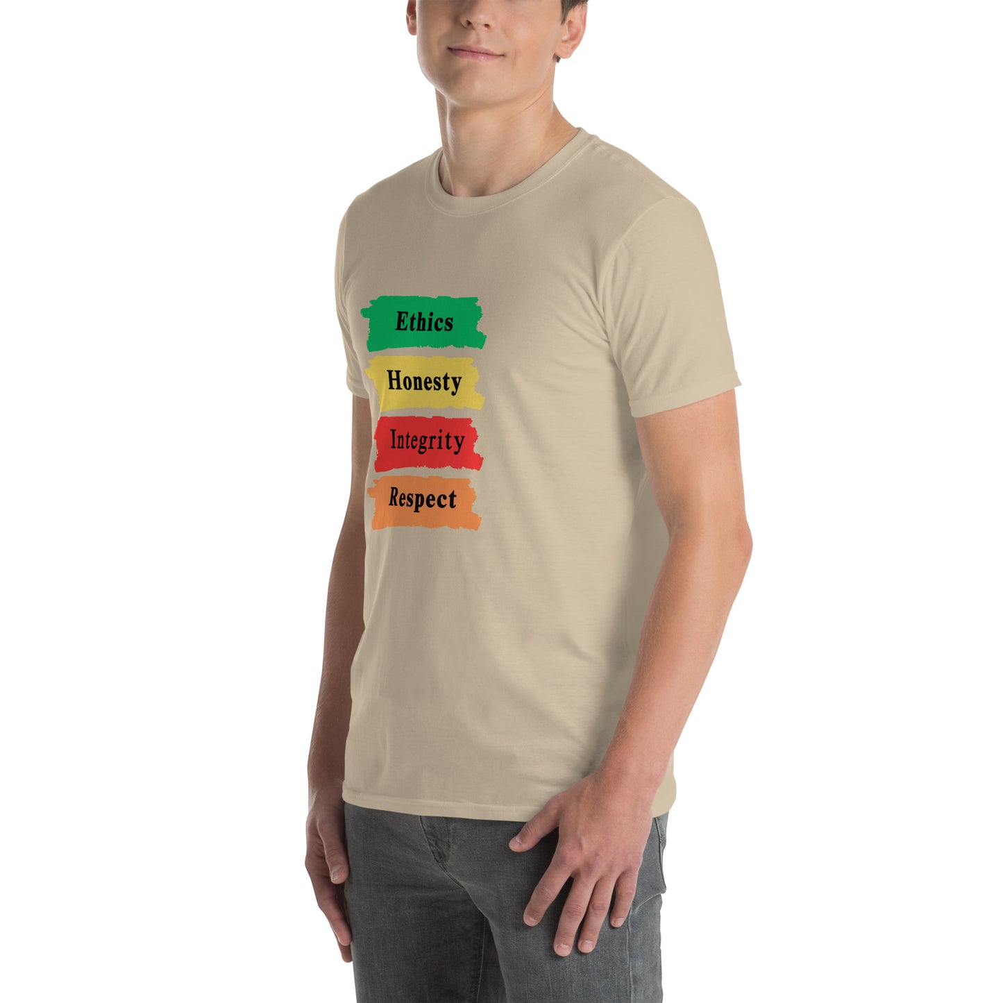 Ethics Honesty Integrity Respect Paint Strokes Unisex Tee by EraofInk