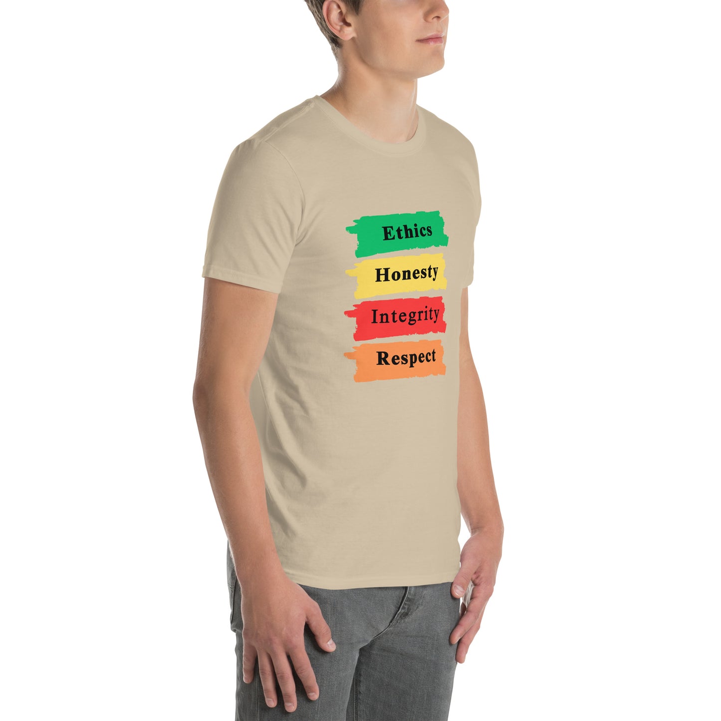 Ethics Honesty Integrity Respect Paint Strokes Unisex Tee by EraofInk