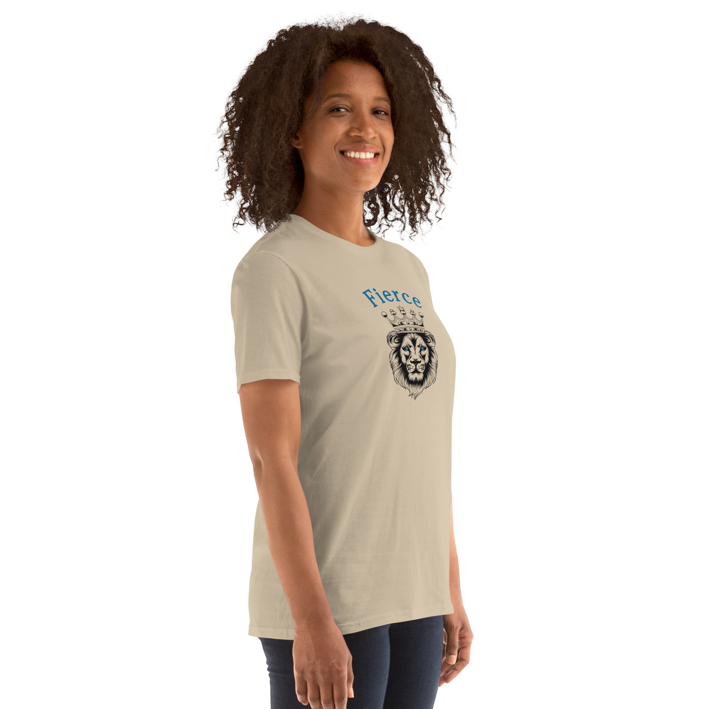 Fierce Like a Lion (with blue eyes) Unisex Tee by EraofInk