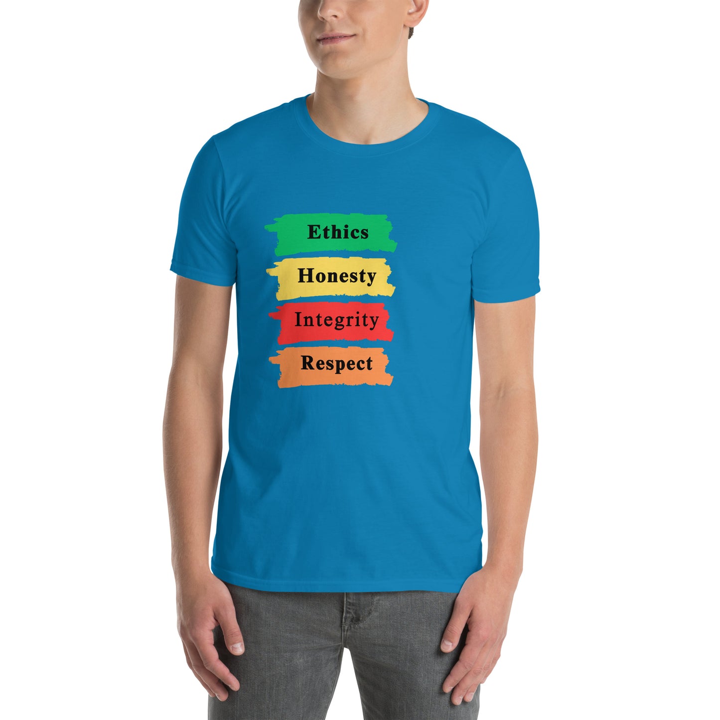 Ethics Honesty Integrity Respect Paint Strokes Unisex Tee by EraofInk