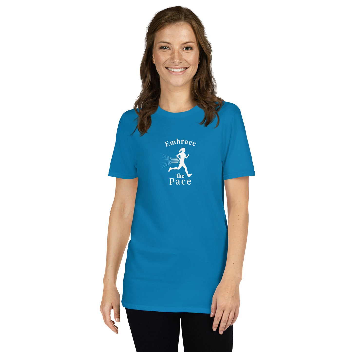 Embrace the Pace Female Runner Unisex Tee by EraofInk