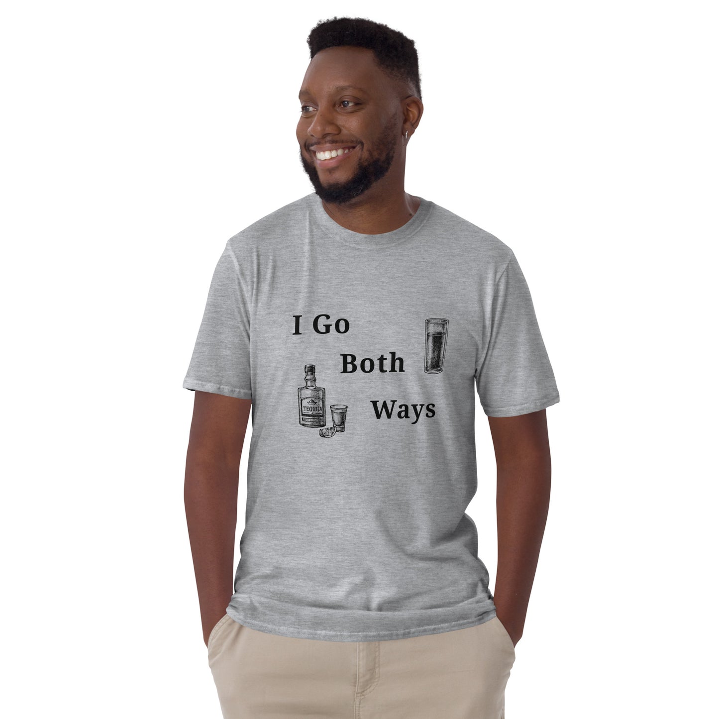 Bourbon and Beer Drinker Tee - I Go Both Ways by EraofInk