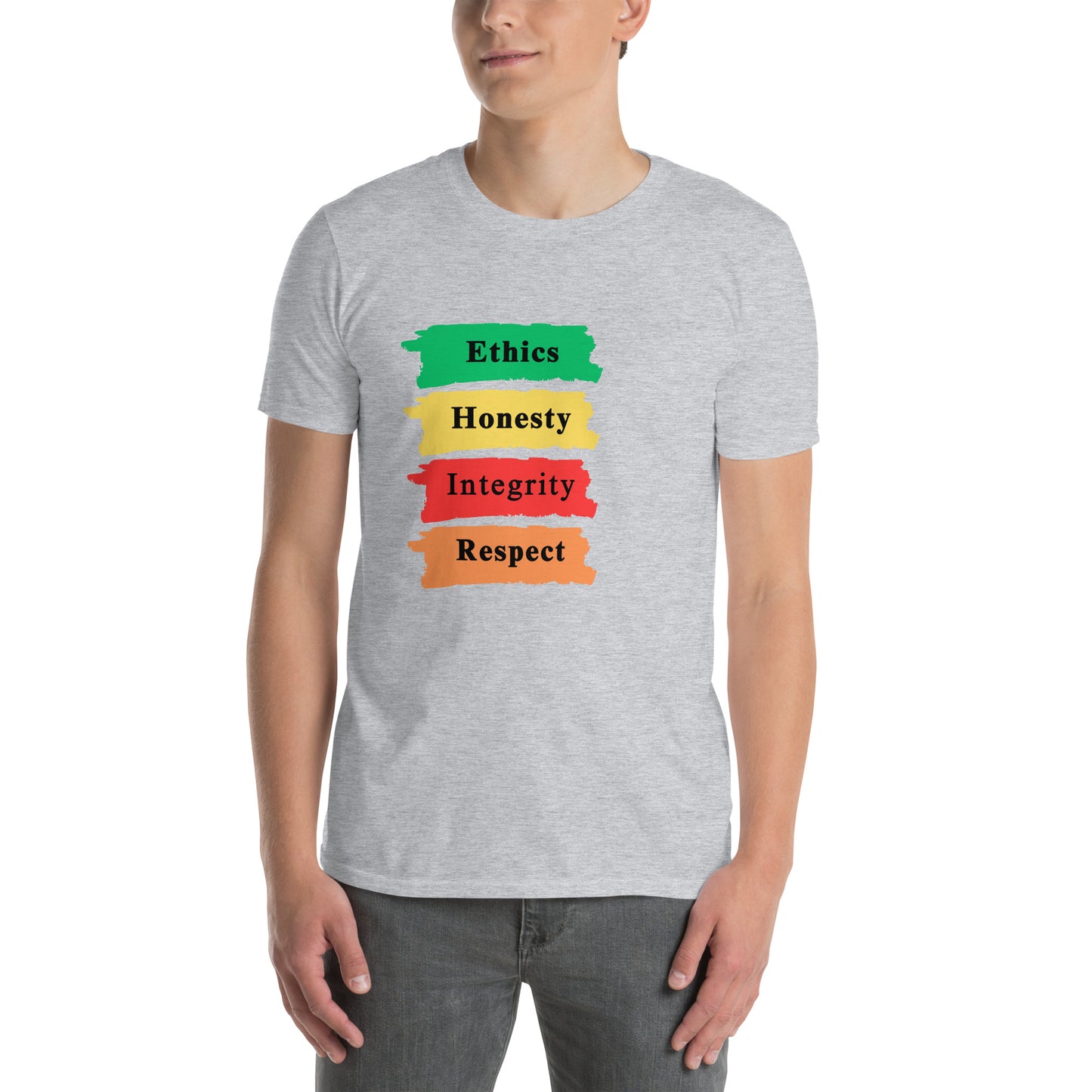 Ethics Honesty Integrity Respect Paint Strokes Unisex Tee by EraofInk