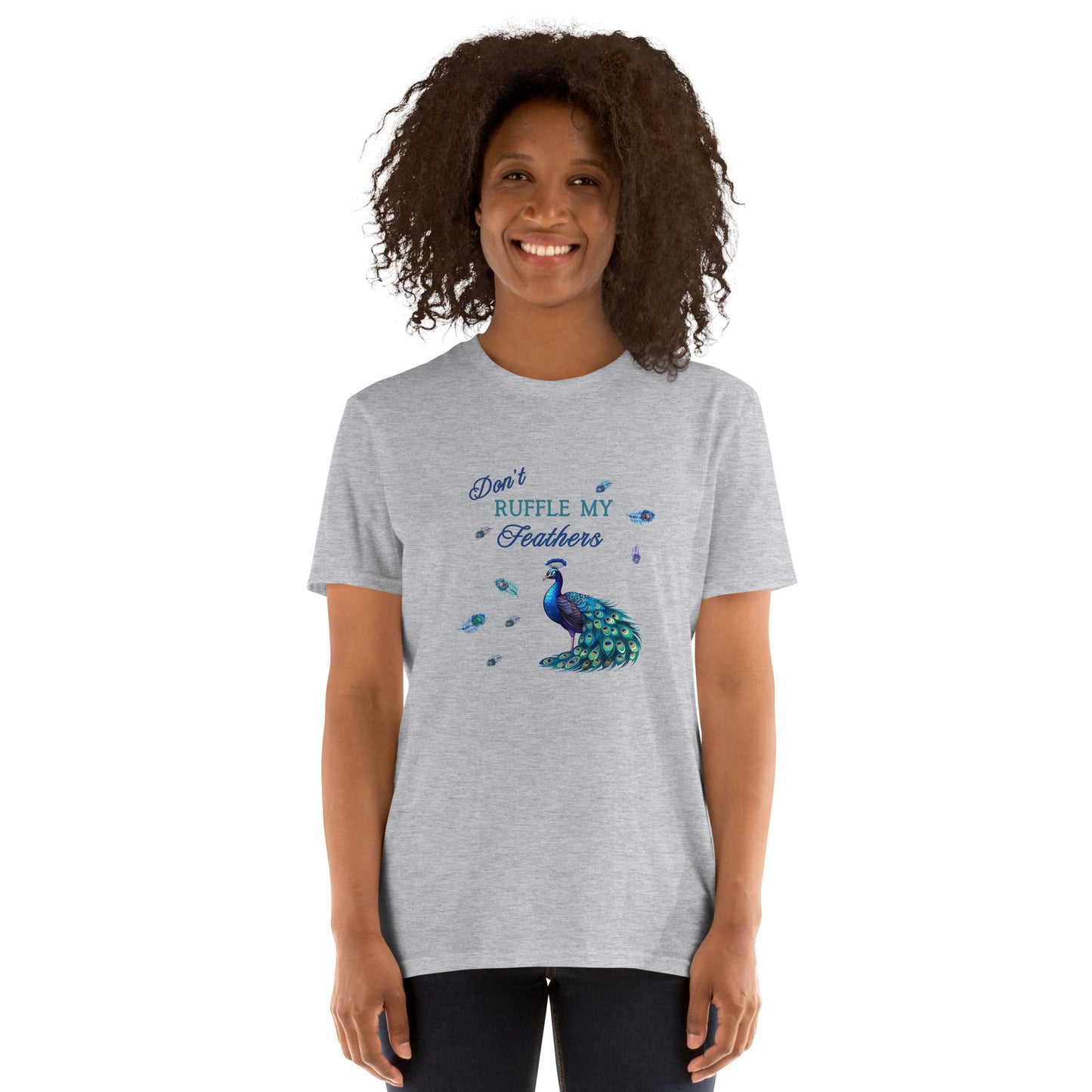 Beautiful Peacock Don't Ruffle My Feathers Unisex Tee by EraofInk