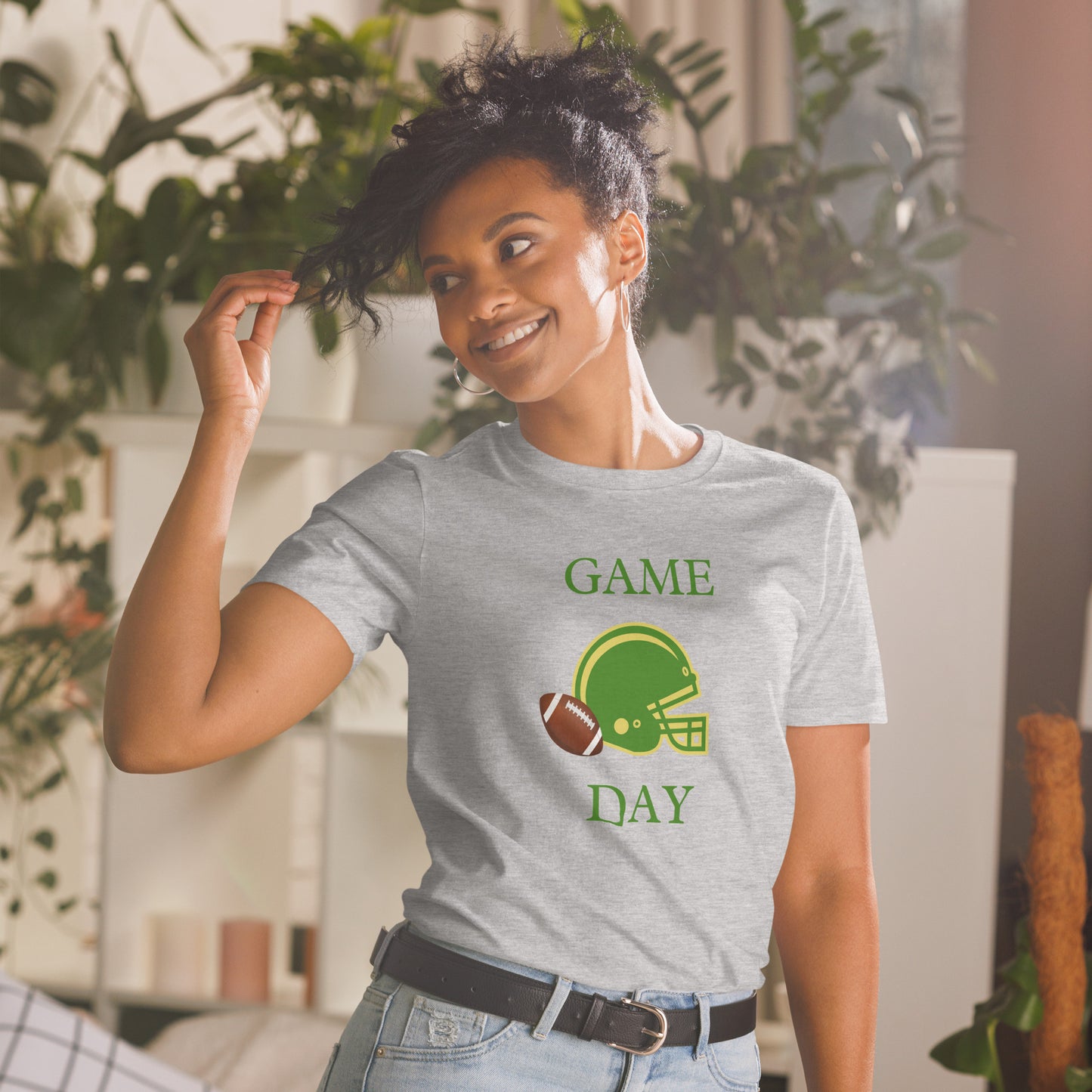 Game Day Football Unisex Tee Cheer for Green & Gold by EraofInk