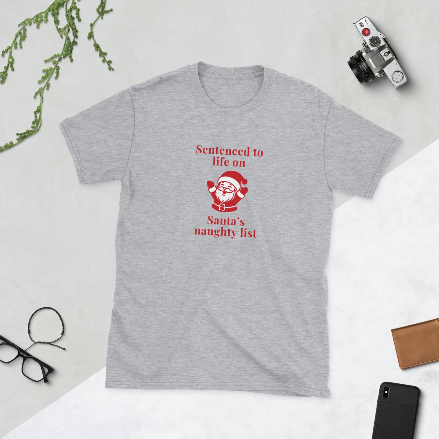Sentenced to Life on Santa's Naughty List Unisex Tee by EraofInk