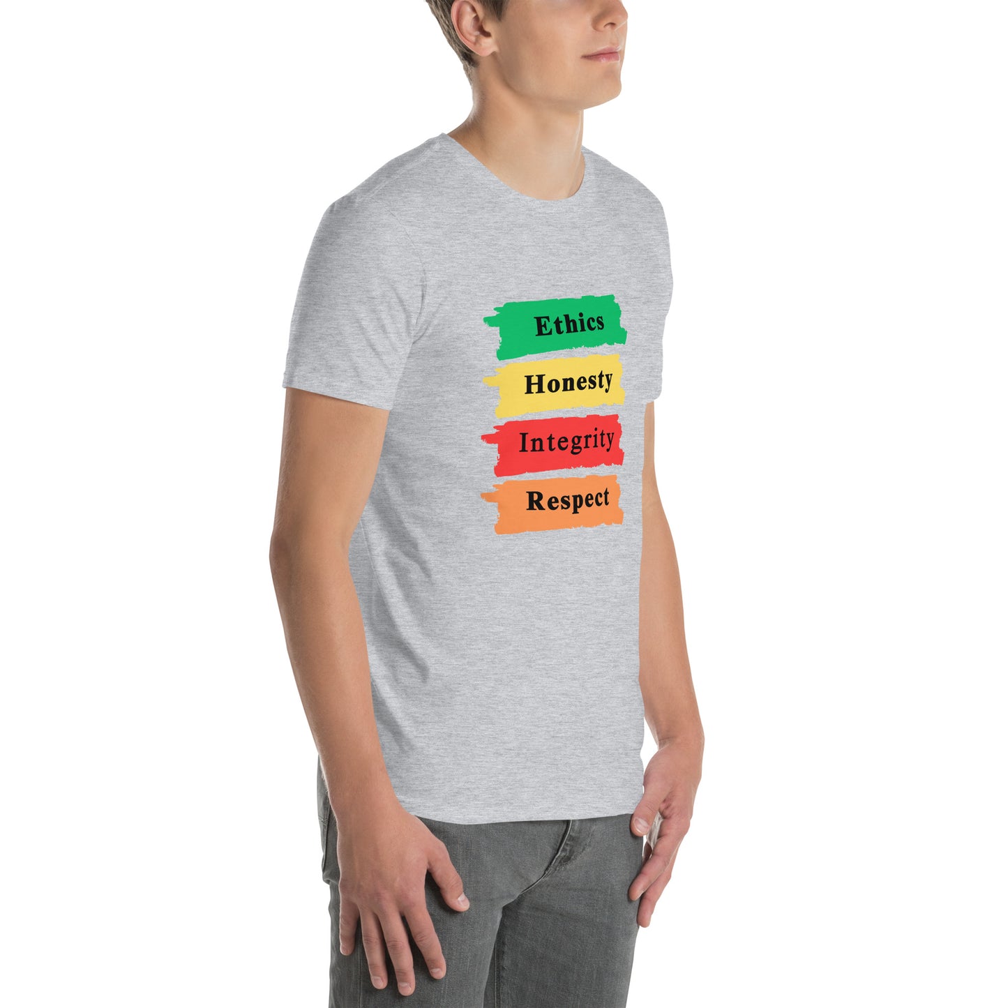 Ethics Honesty Integrity Respect Paint Strokes Unisex Tee by EraofInk