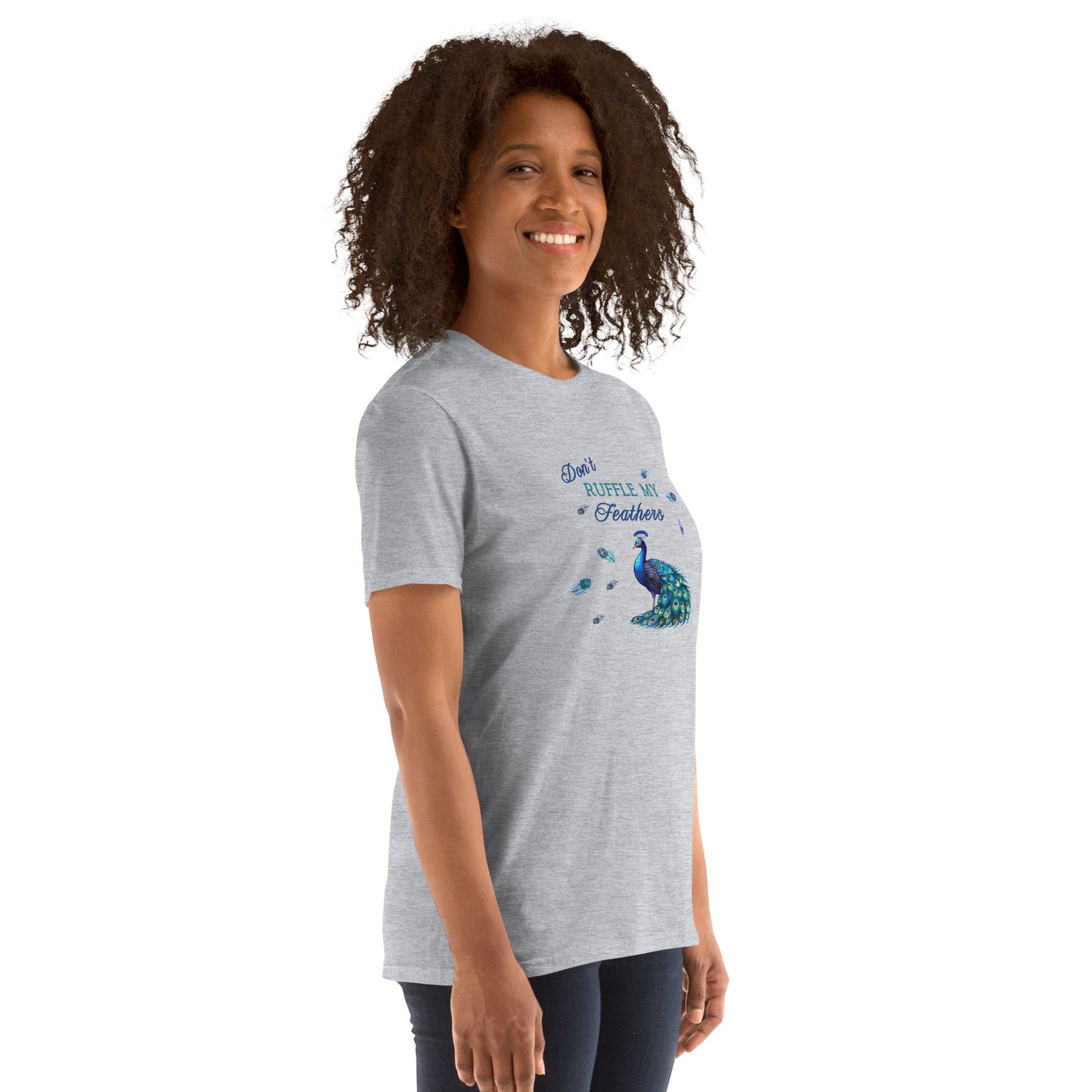 Beautiful Peacock Don't Ruffle My Feathers Unisex Tee by EraofInk
