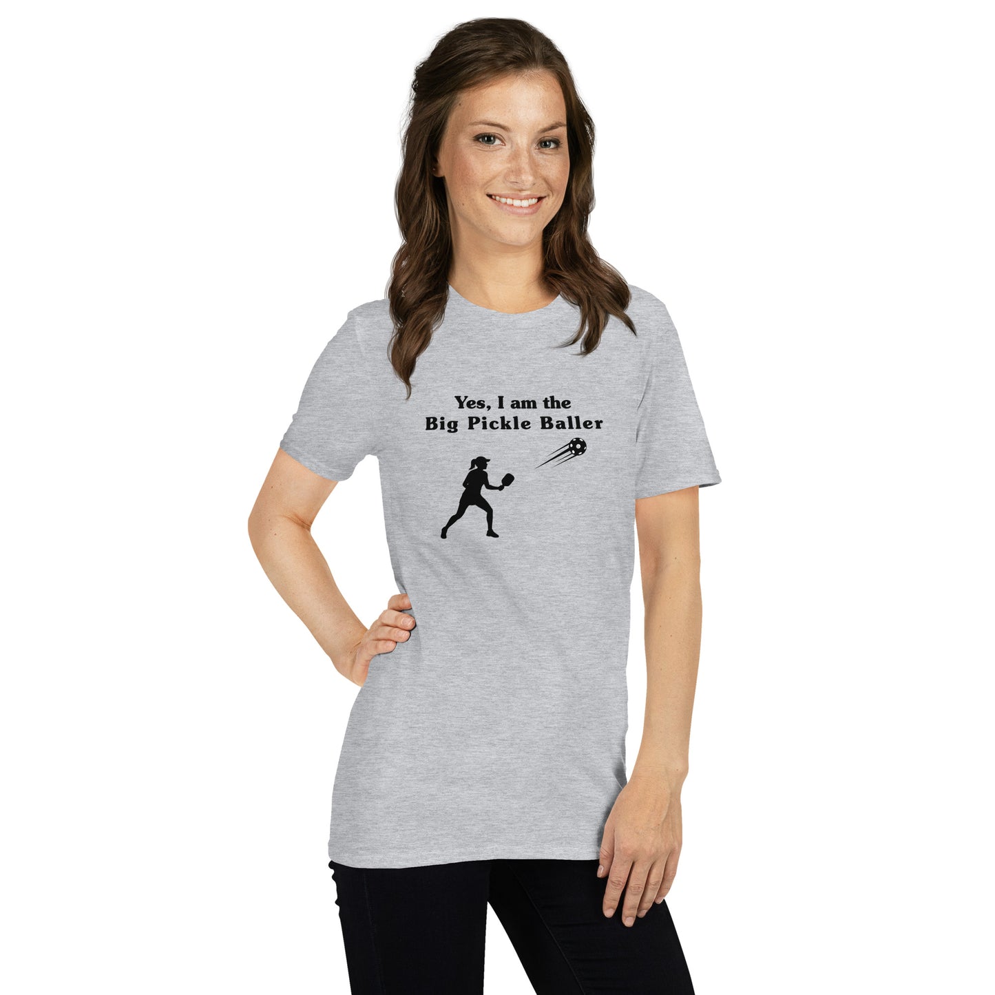 Yes, I am the Big Pickleballer Female Pickleball Unisex Tee by EraofInk