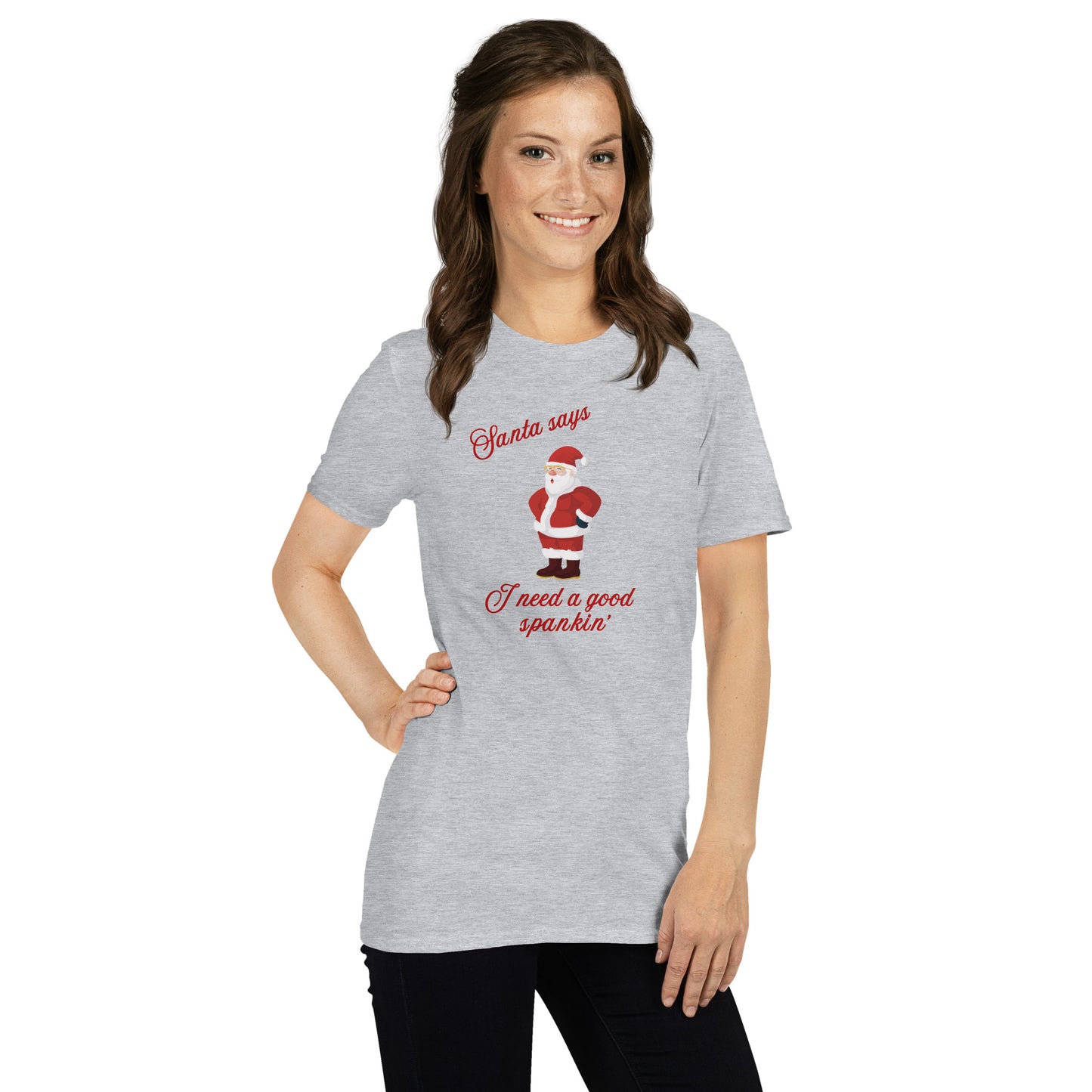 Santa Says I Need a Good Spankin' Unisex Tee by EraofInk