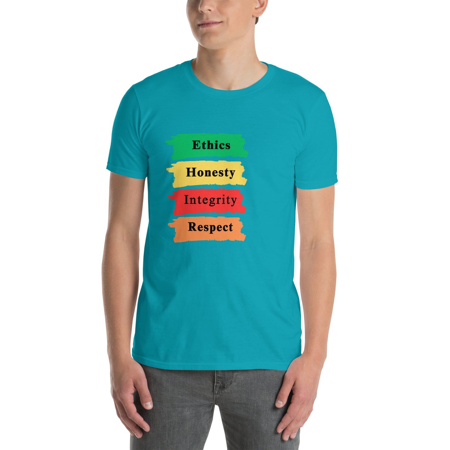 Ethics Honesty Integrity Respect Paint Strokes Unisex Tee by EraofInk