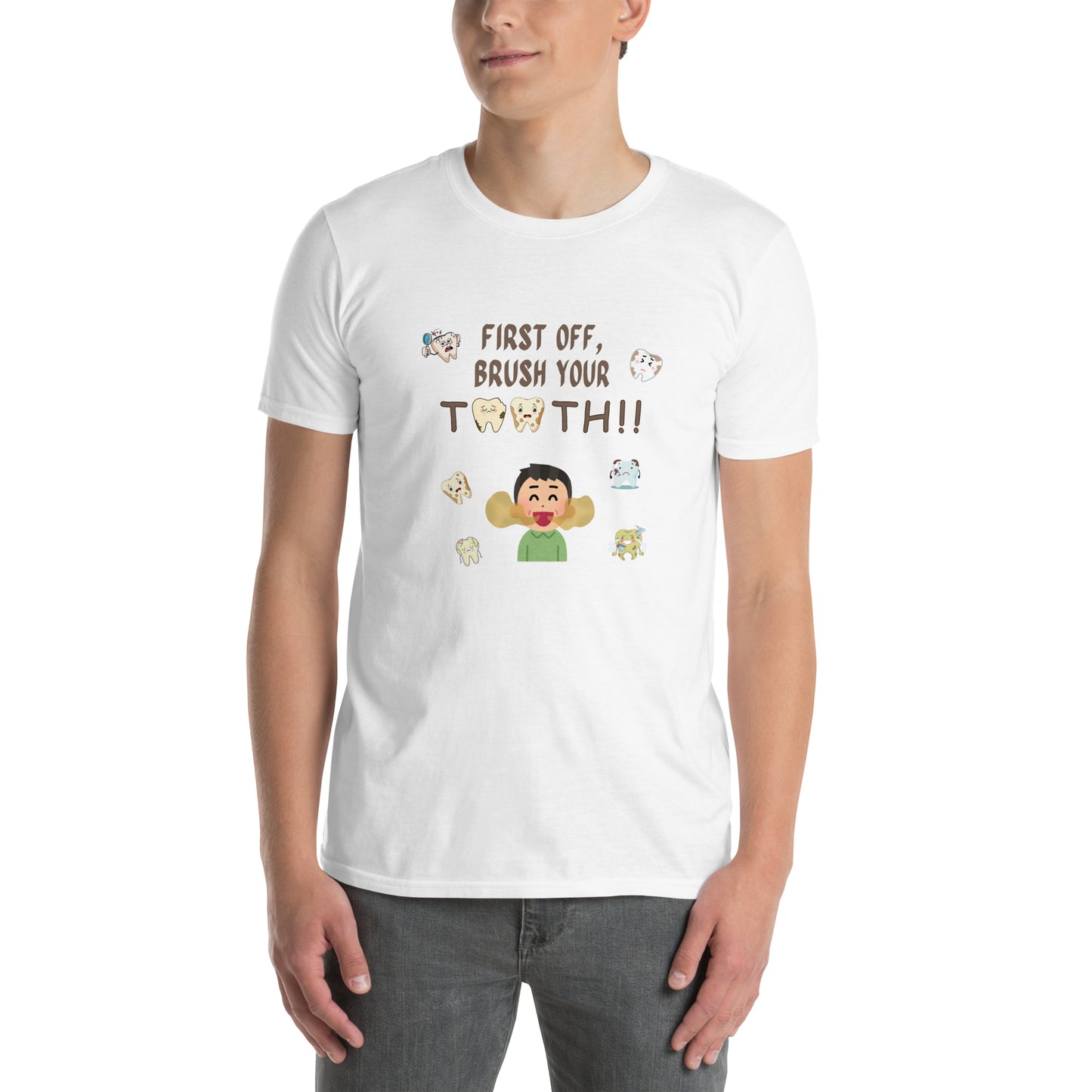 First Off, Brush Your Teeth Unisex Tee by EraofInk by RecreatingKrista