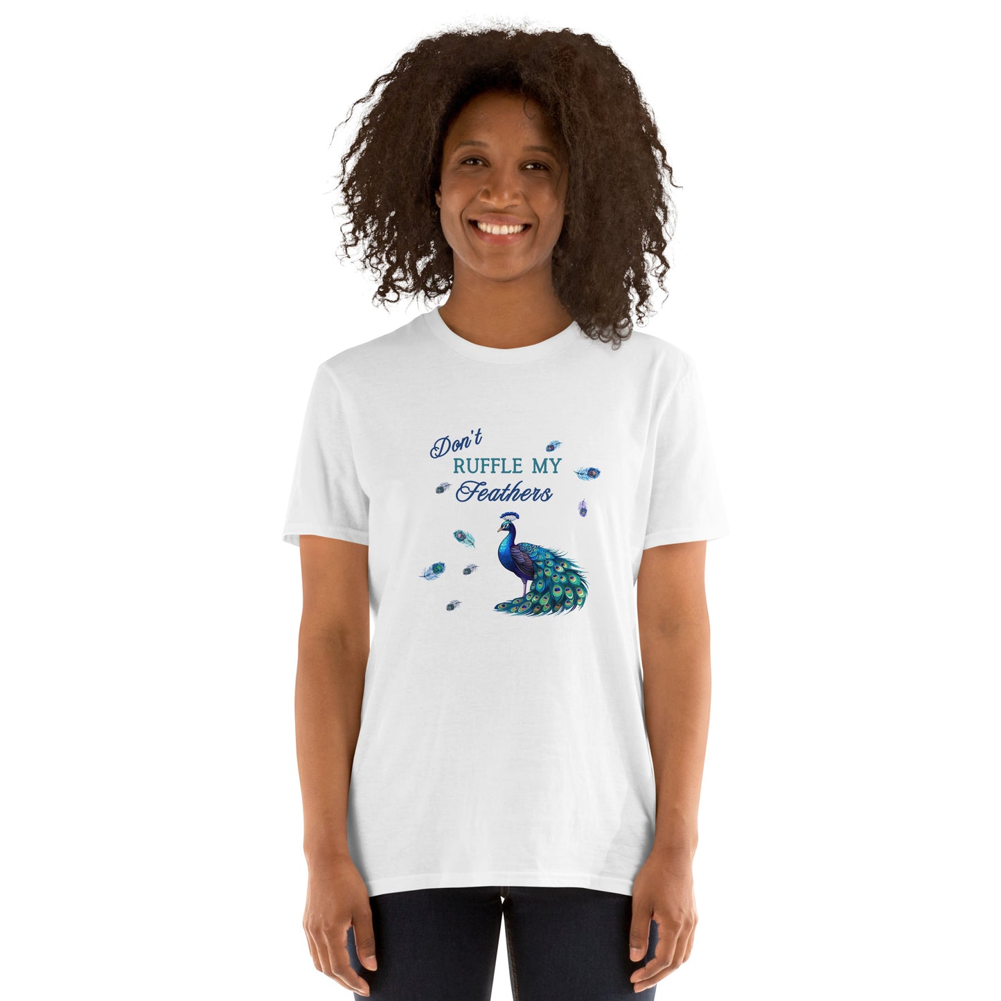 Beautiful Peacock Don't Ruffle My Feathers Unisex Tee by EraofInk