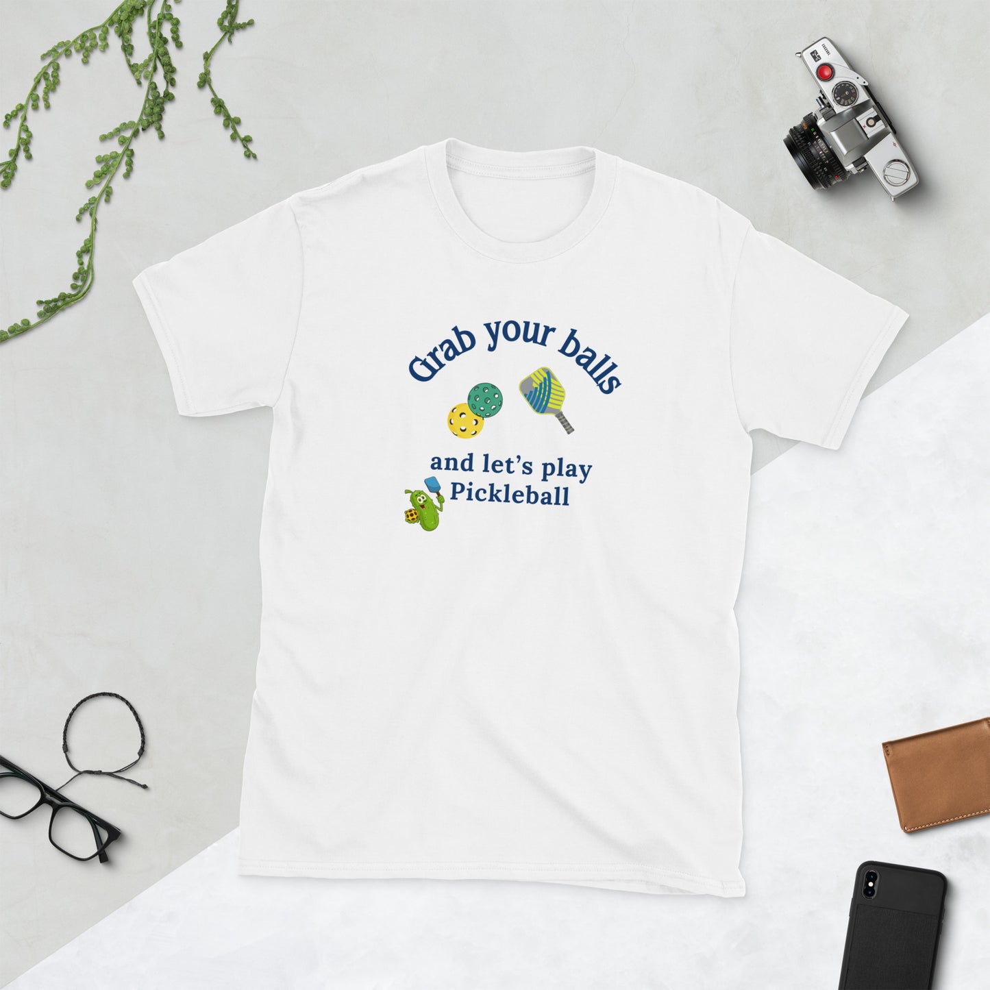 Grab Your Balls and Let's Play Pickleball Unisex Tee by EraofInk