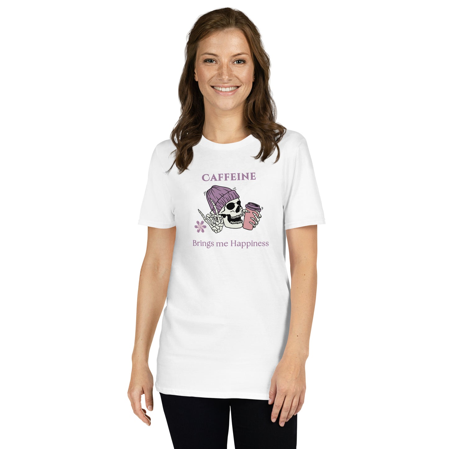 Caffeine Brings Me Happiness Unisex Tee by EraofInk