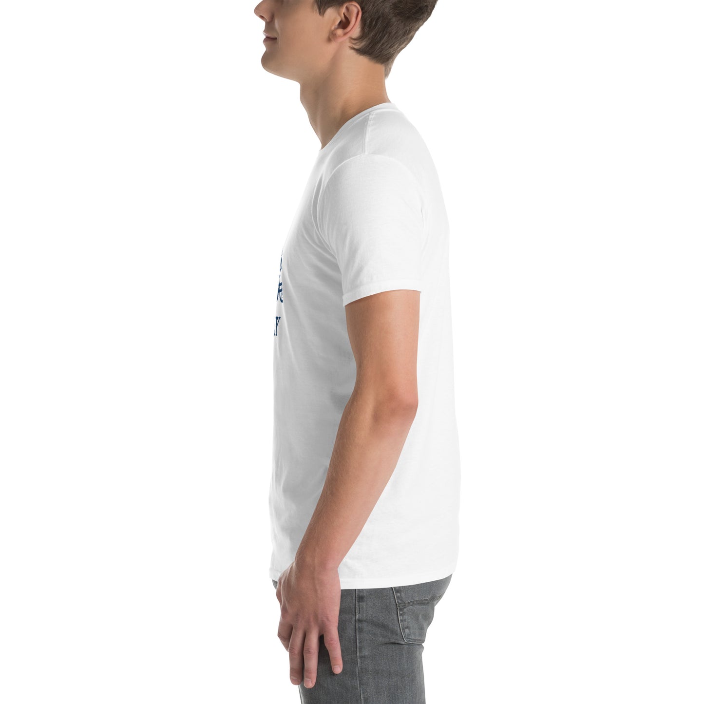 Game Day Football Blue and White Unisex T-Shirt by EraofInk