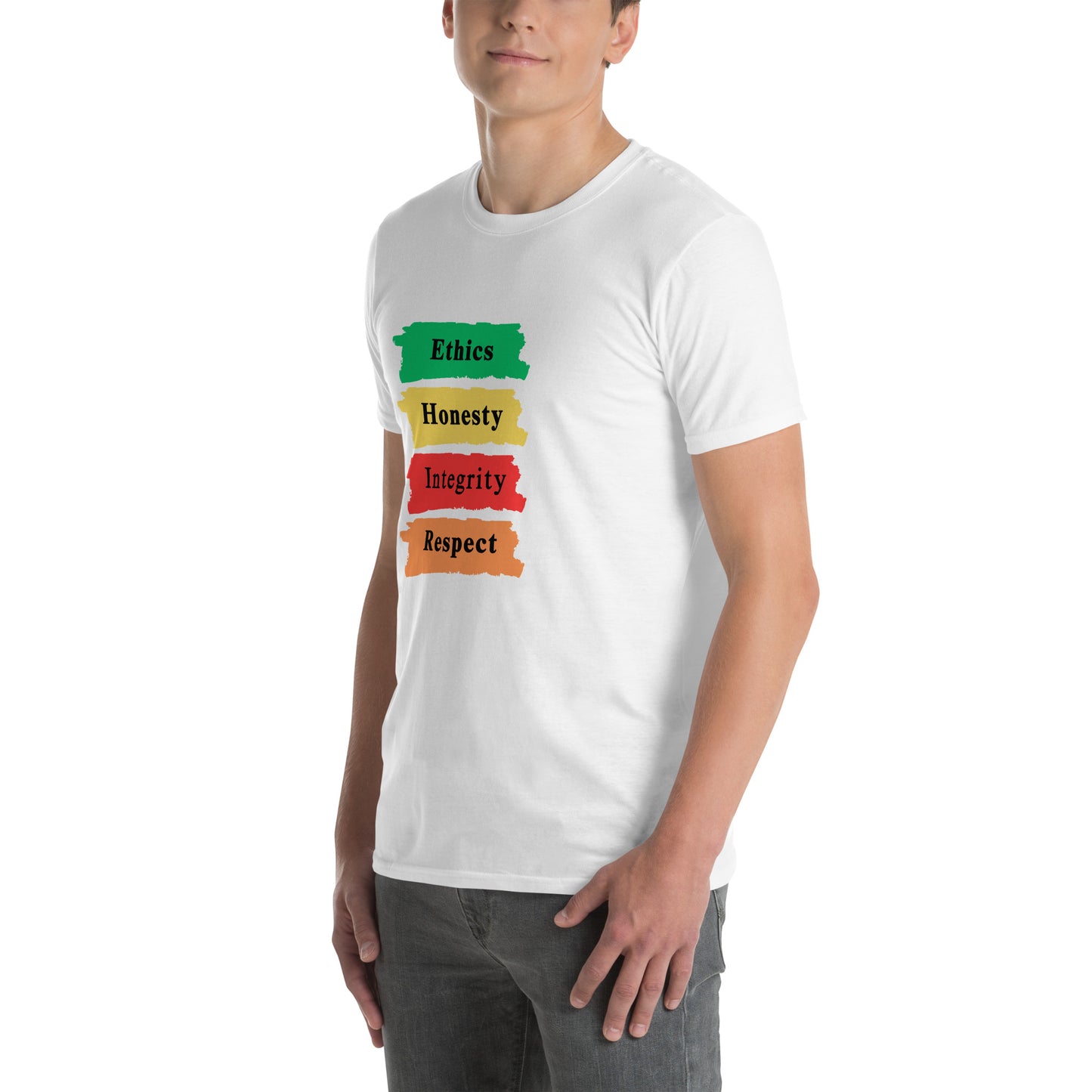 Ethics Honesty Integrity Respect Paint Strokes Unisex Tee by EraofInk