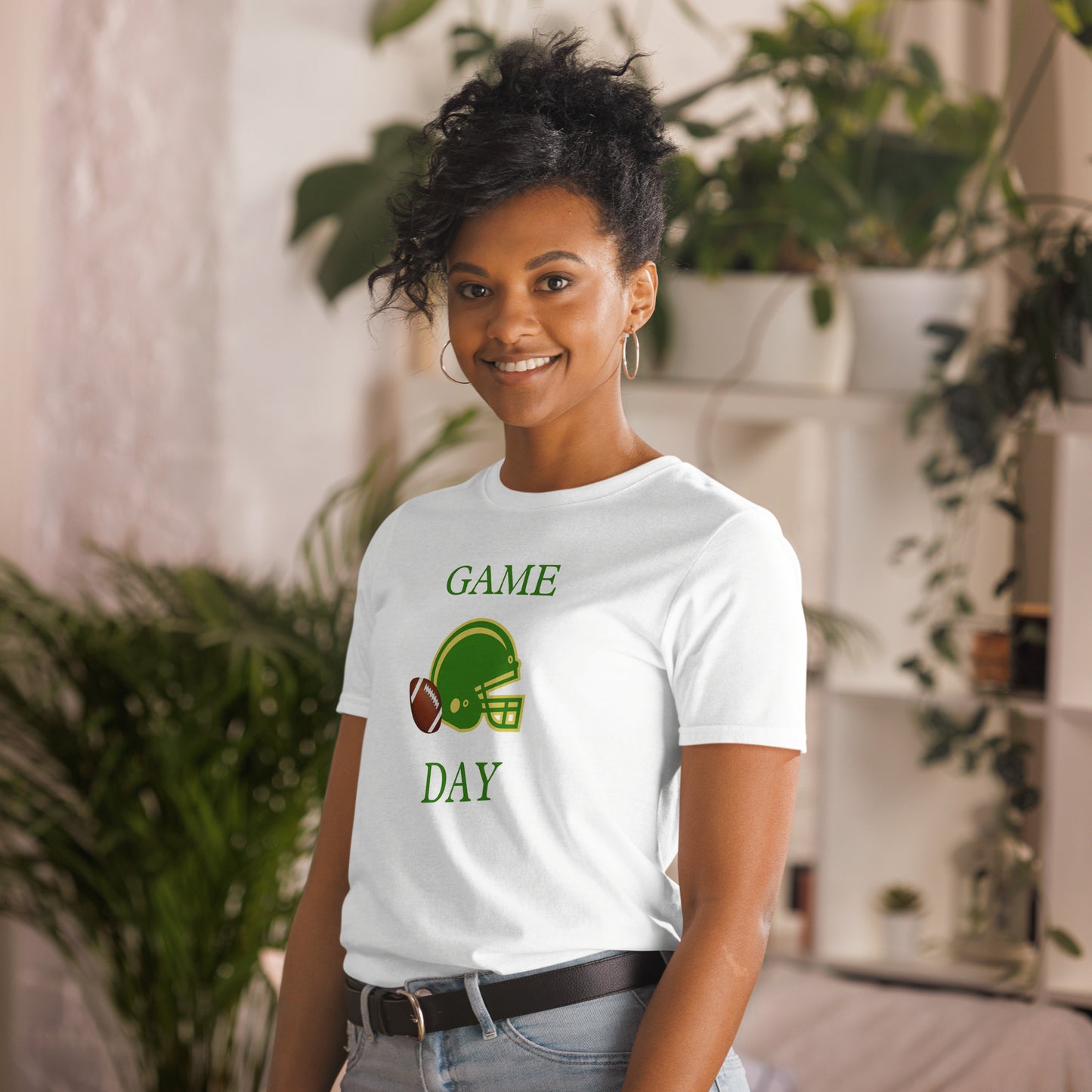 Game Day Football Unisex Tee Cheer for Green & Gold by EraofInk