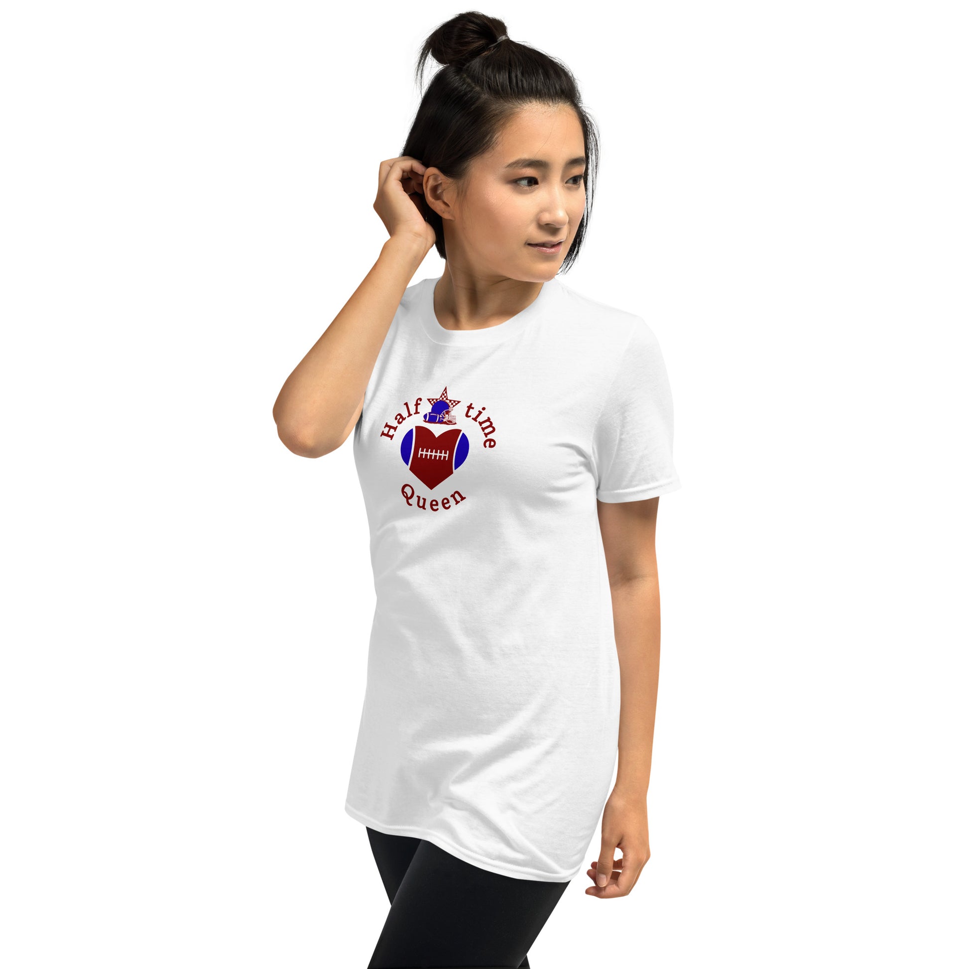 Halftime Queen Football Cheer for Red & Blue Unisex Tee by EraofInk