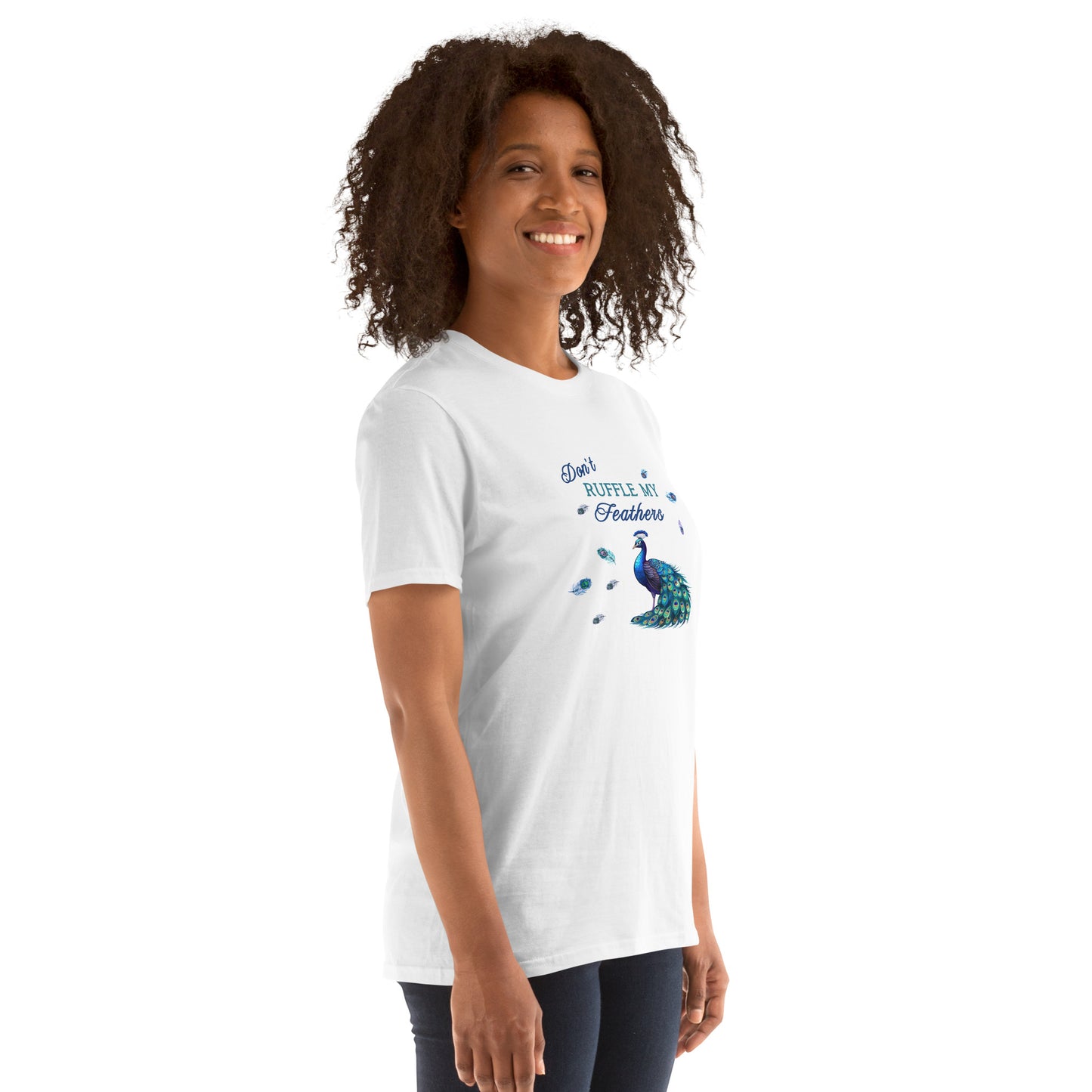 Beautiful Peacock Don't Ruffle My Feathers Unisex Tee by EraofInk