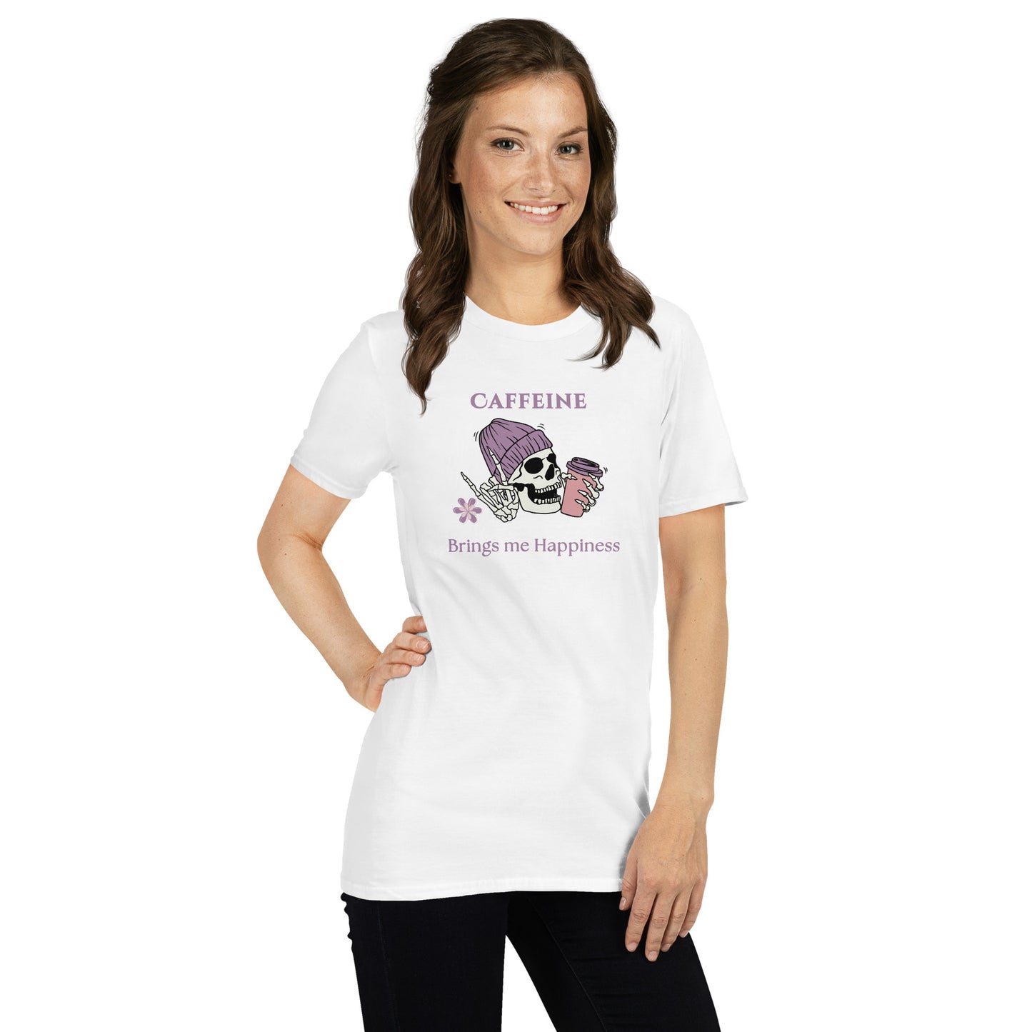 Caffeine Brings Me Happiness Unisex Tee by EraofInk