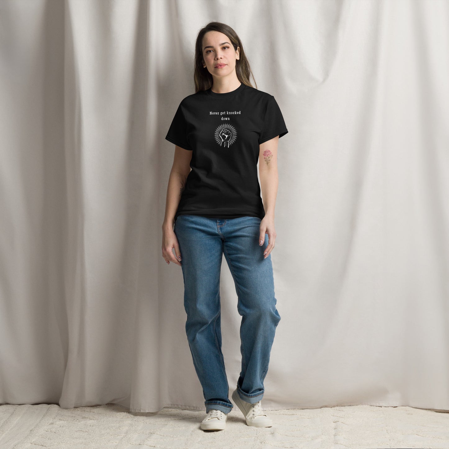 Motivational Tee Never Get Knocked Down Unisex Tee by EraofInk